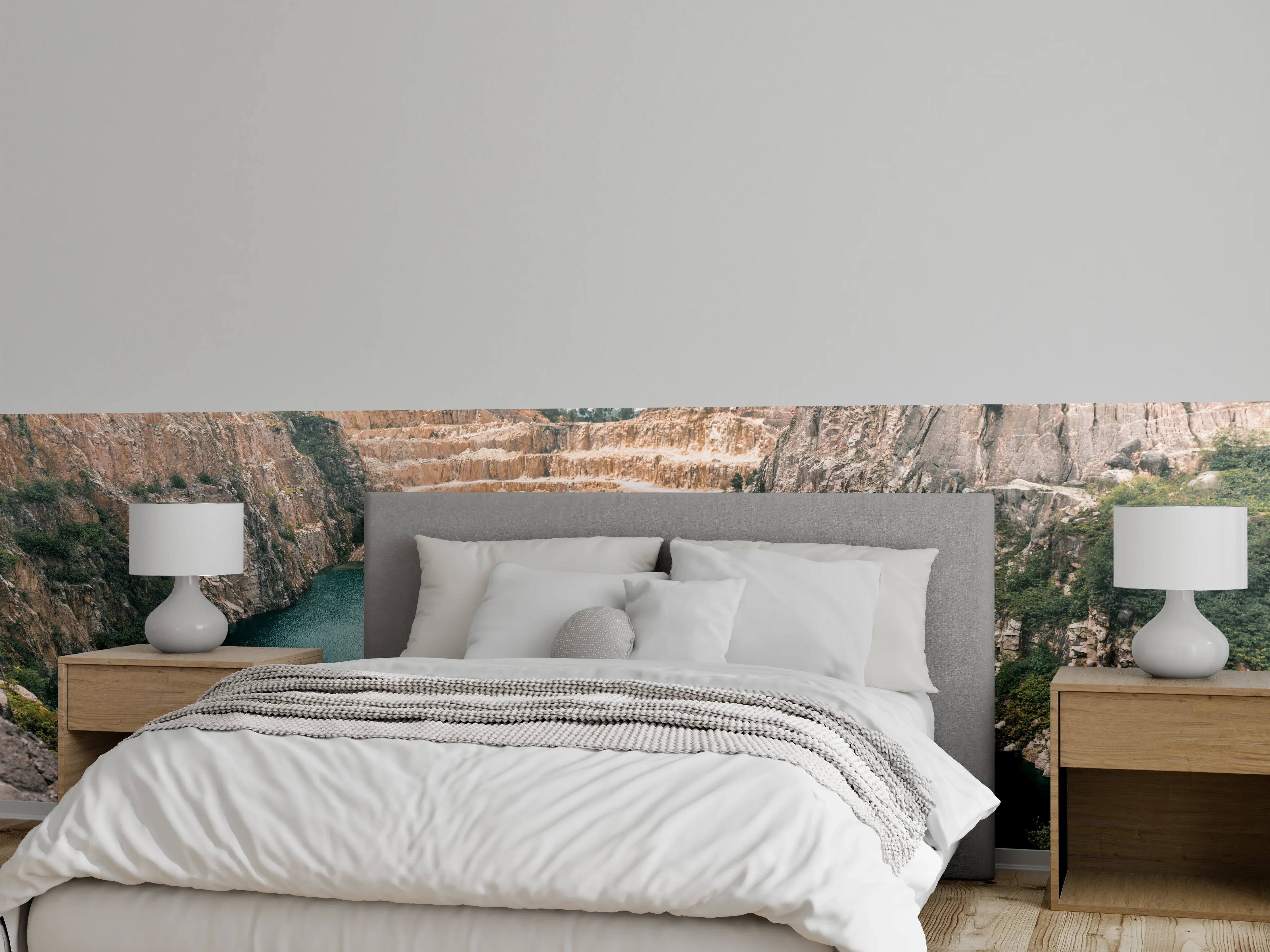 Wandverkleidung Schlafzimmer - Steinbruchsee Panorama – Natur pur