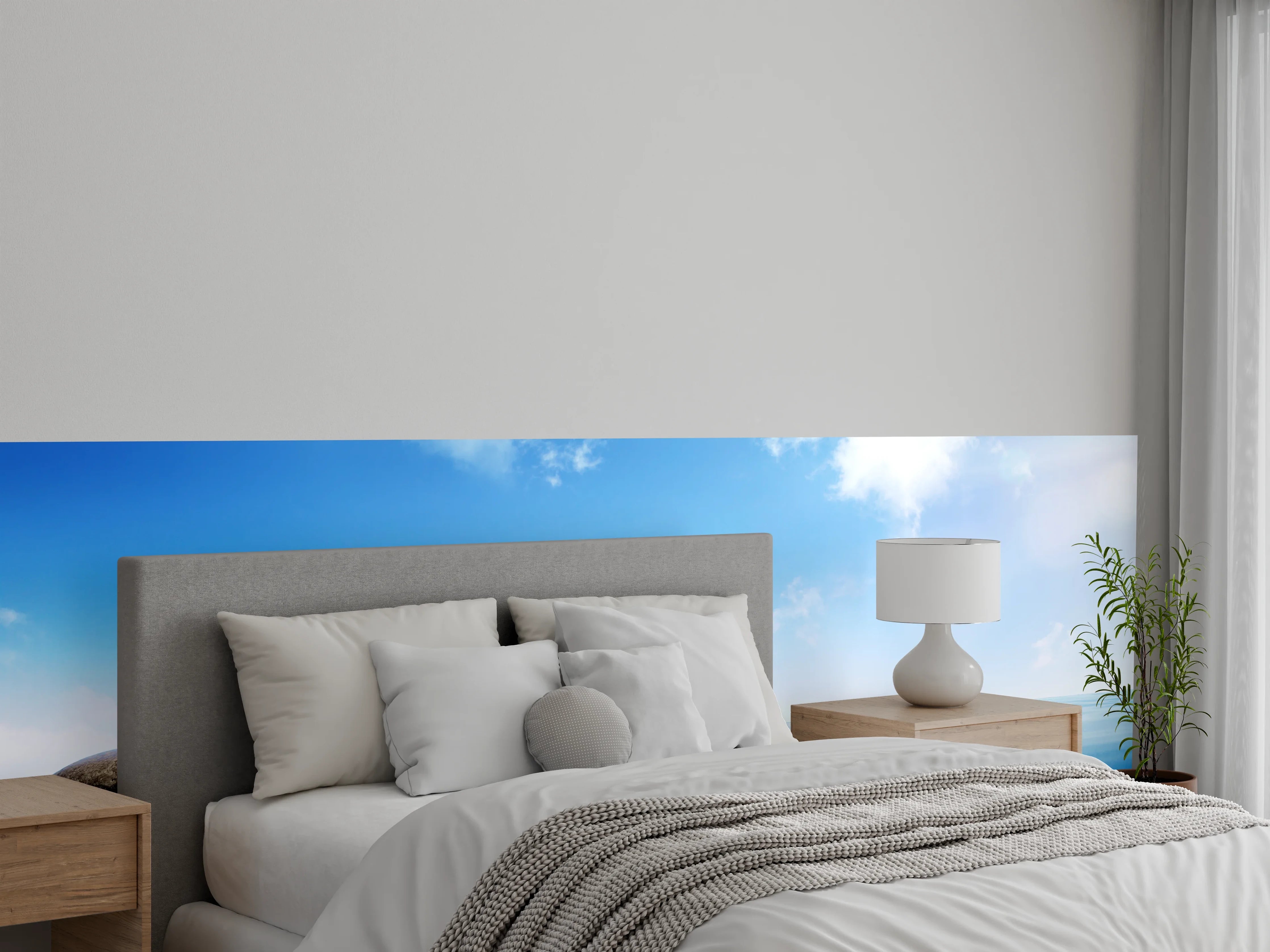 Wandverkleidung Schlafzimmer - Steinreihe auf Wasser