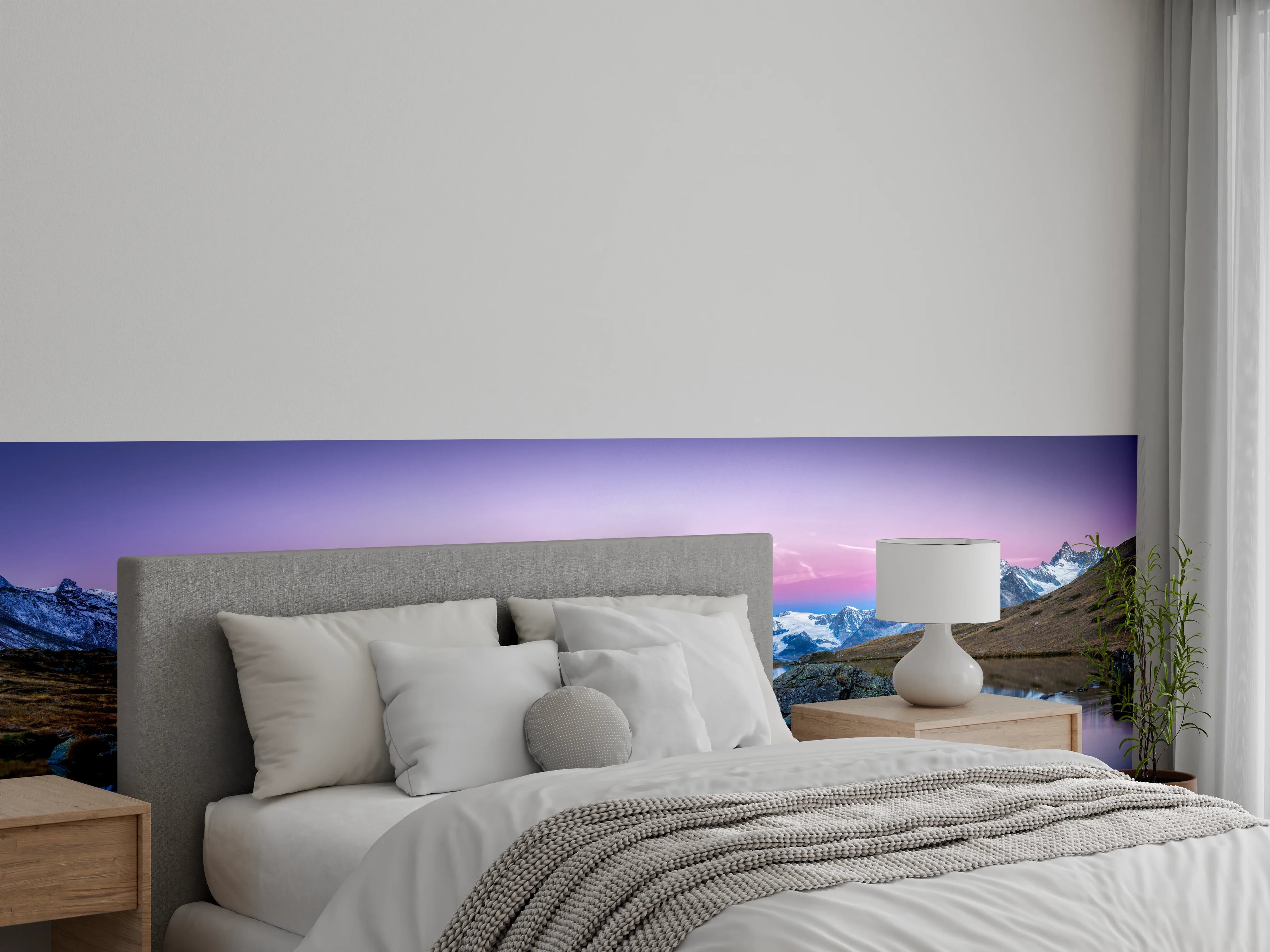 Wandverkleidung Schlafzimmer - Stellisee in Schweiz - Matterhorn Panorama