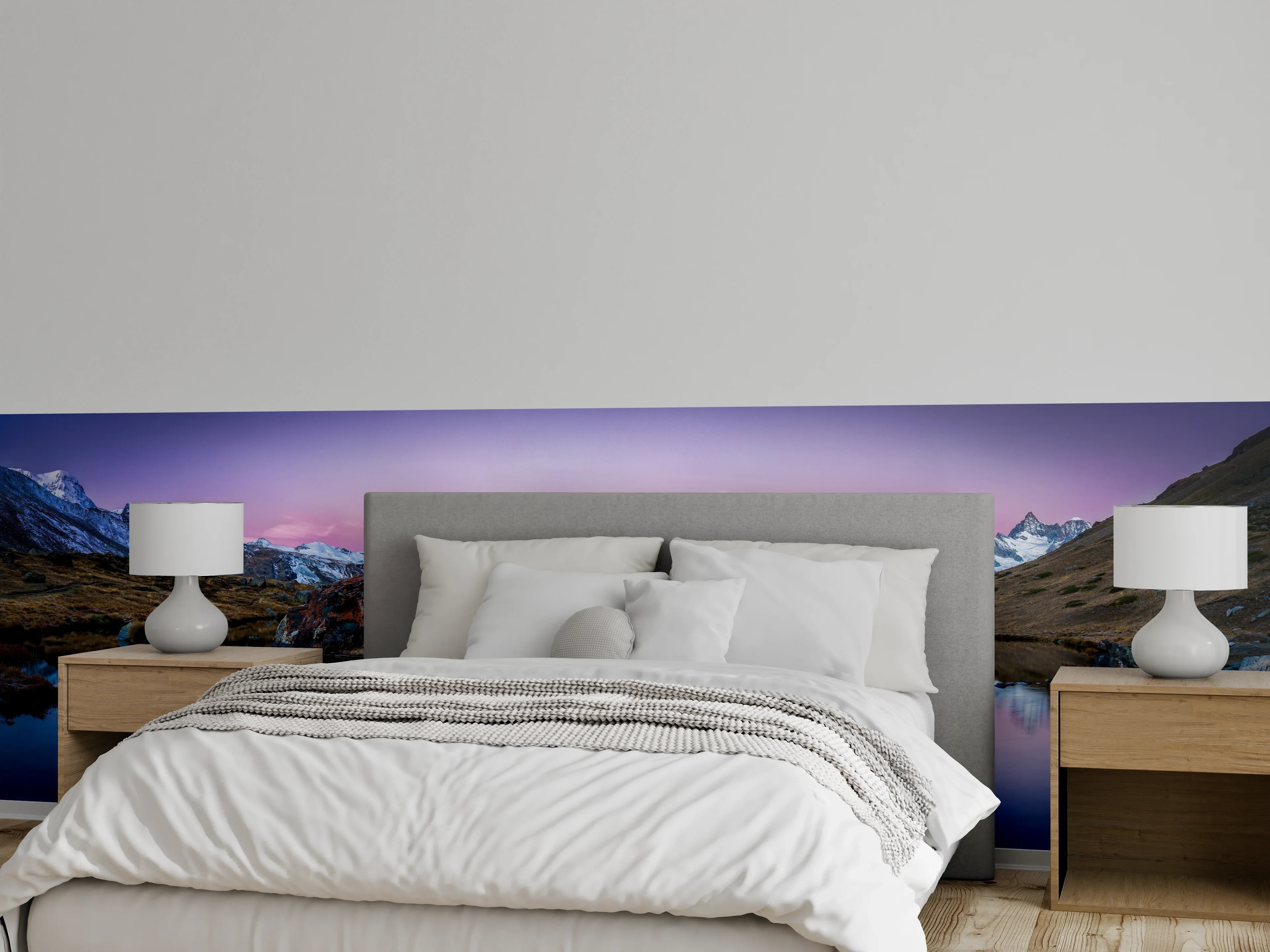 Wandverkleidung Schlafzimmer - Stellisee in Schweiz - Matterhorn Panorama