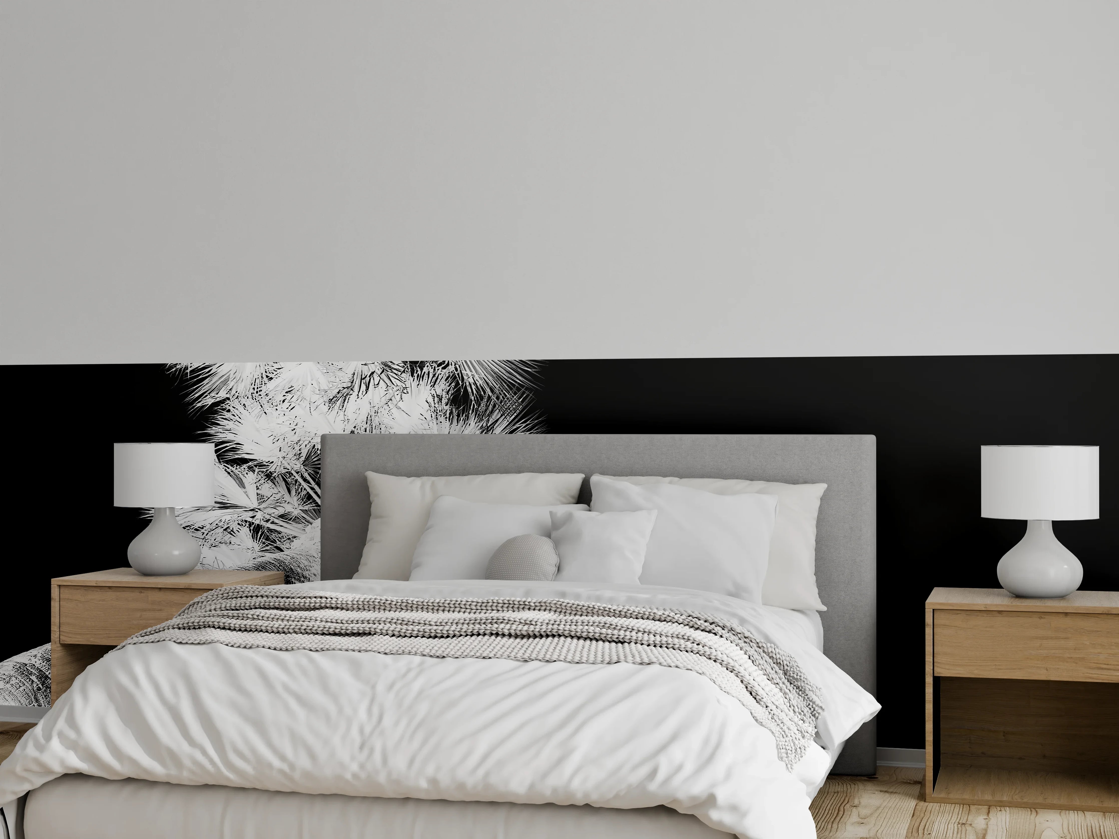 Wandverkleidung Schlafzimmer - Stilvolle Schwarz-Weiß-Pusteblumen-Wandkunst