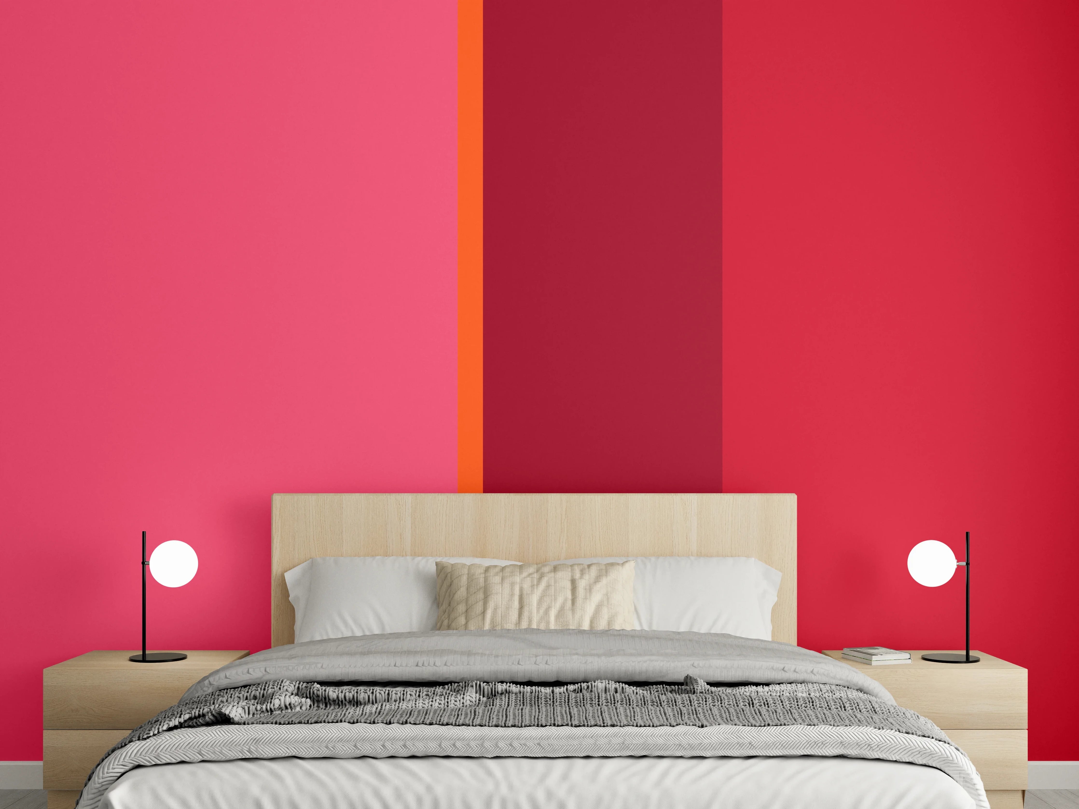 Wandverkleidung Schlafzimmer - Stilvolle Wandgestaltung Rot Pink Abstrakt