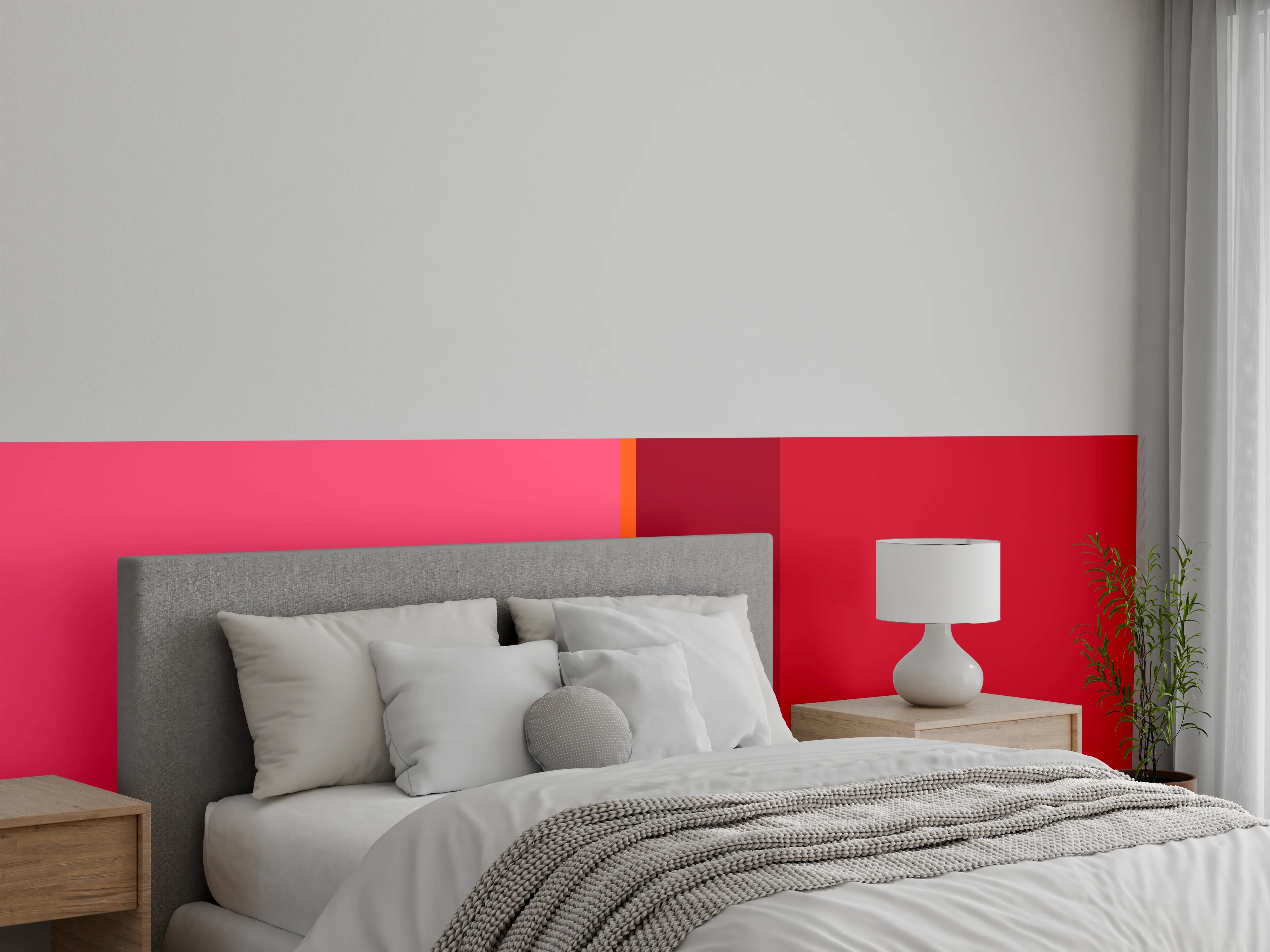 Wandverkleidung Schlafzimmer - Stilvolle Wandgestaltung Rot Pink Abstrakt
