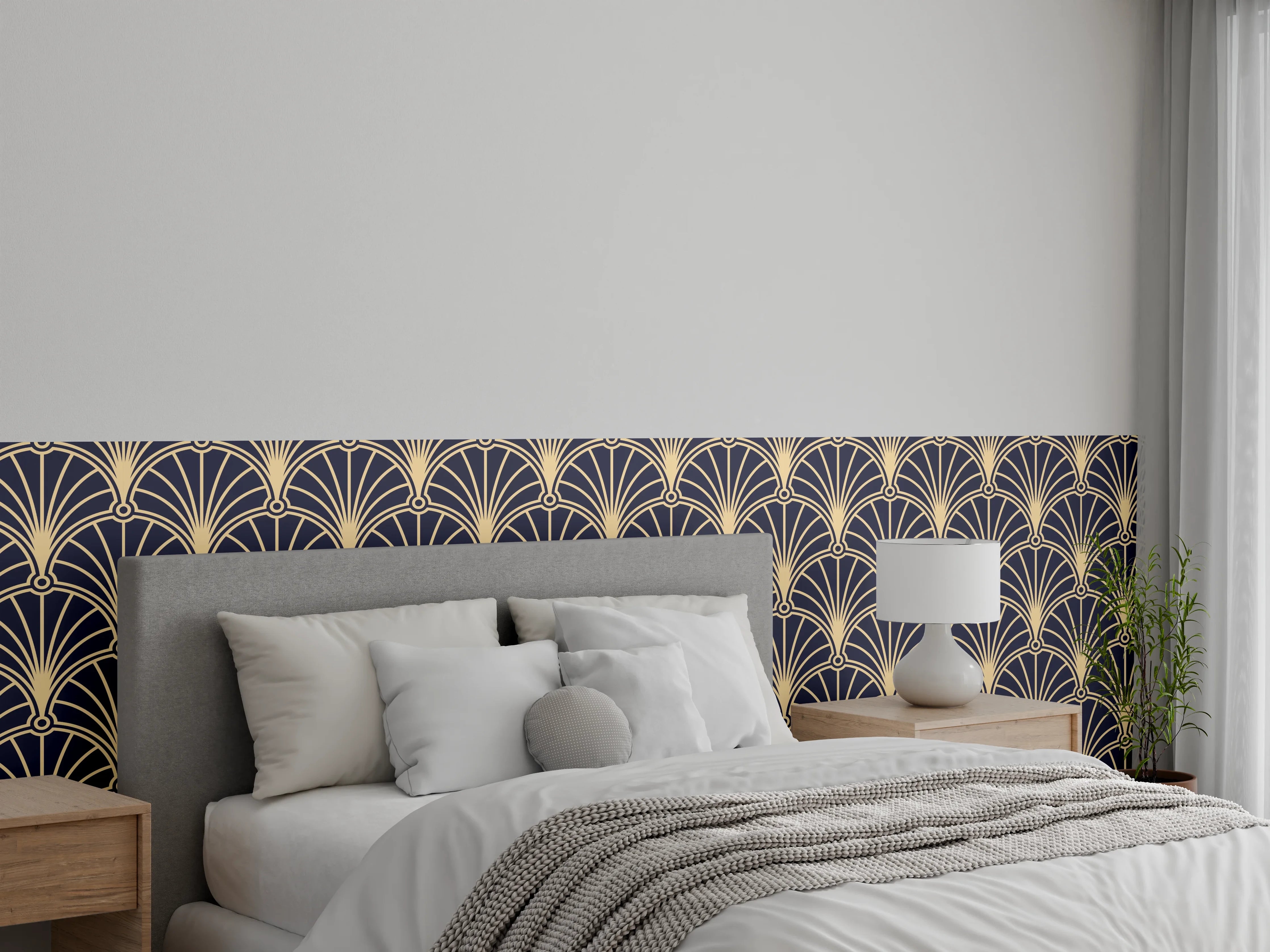Wandverkleidung Schlafzimmer - Stilvolles Art-Deko-Muster