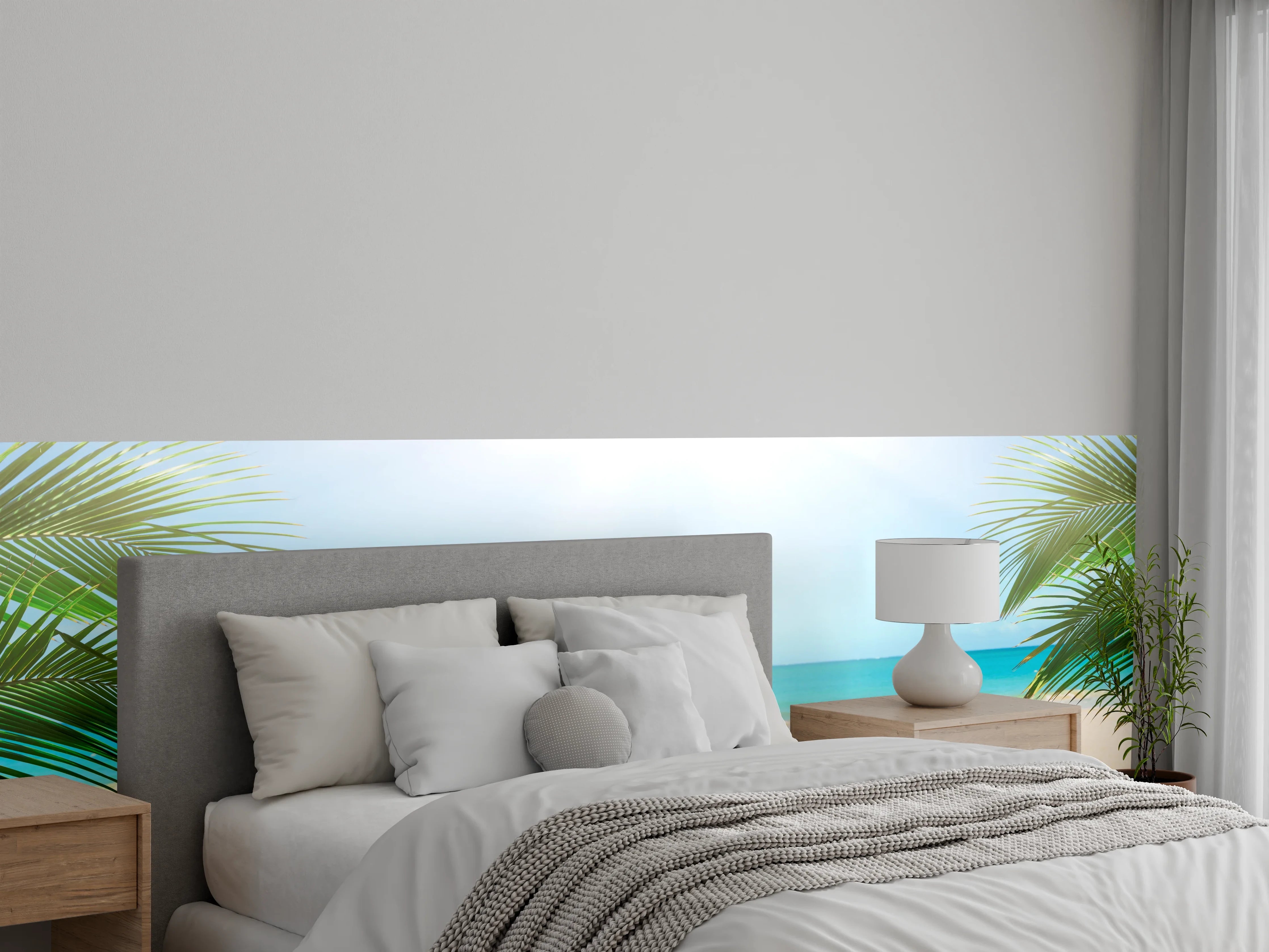 Wandverkleidung Schlafzimmer - Strand Meer Palmen – Sommerfeeling