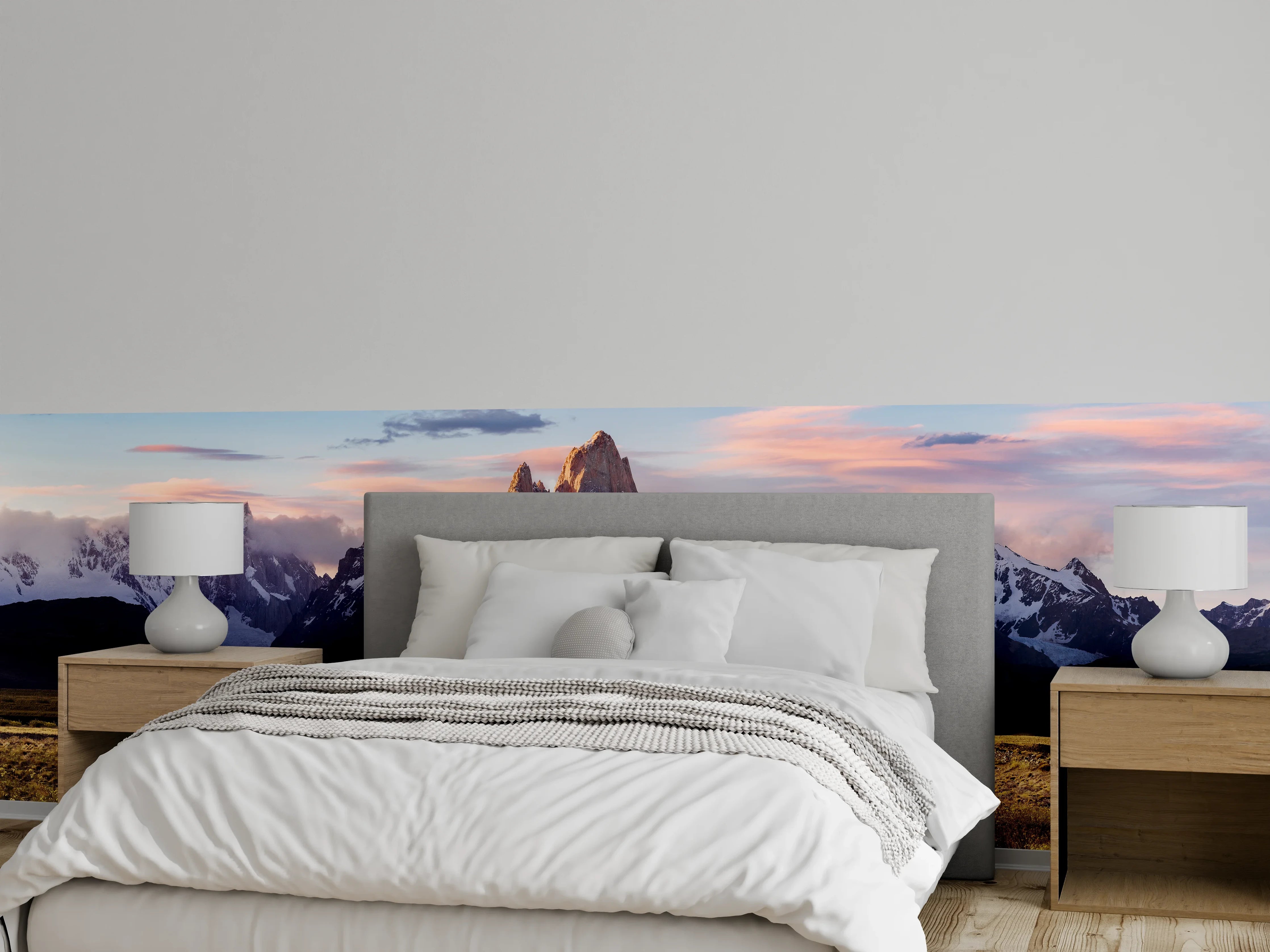 Wandverkleidung Schlafzimmer - Straße mit Blick auf Berge