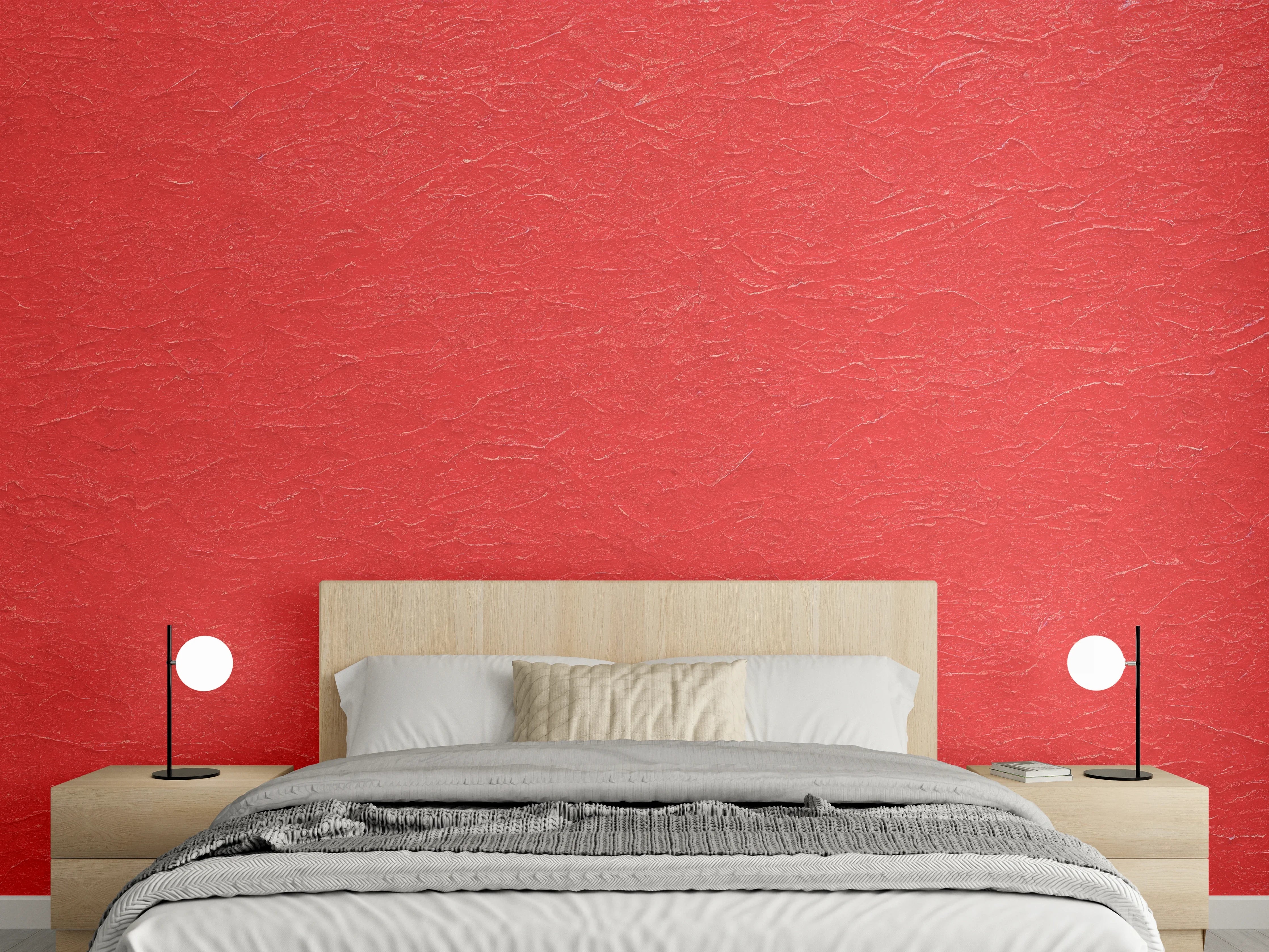Wandverkleidung Schlafzimmer - Strukturierte rote Oberfläche Design