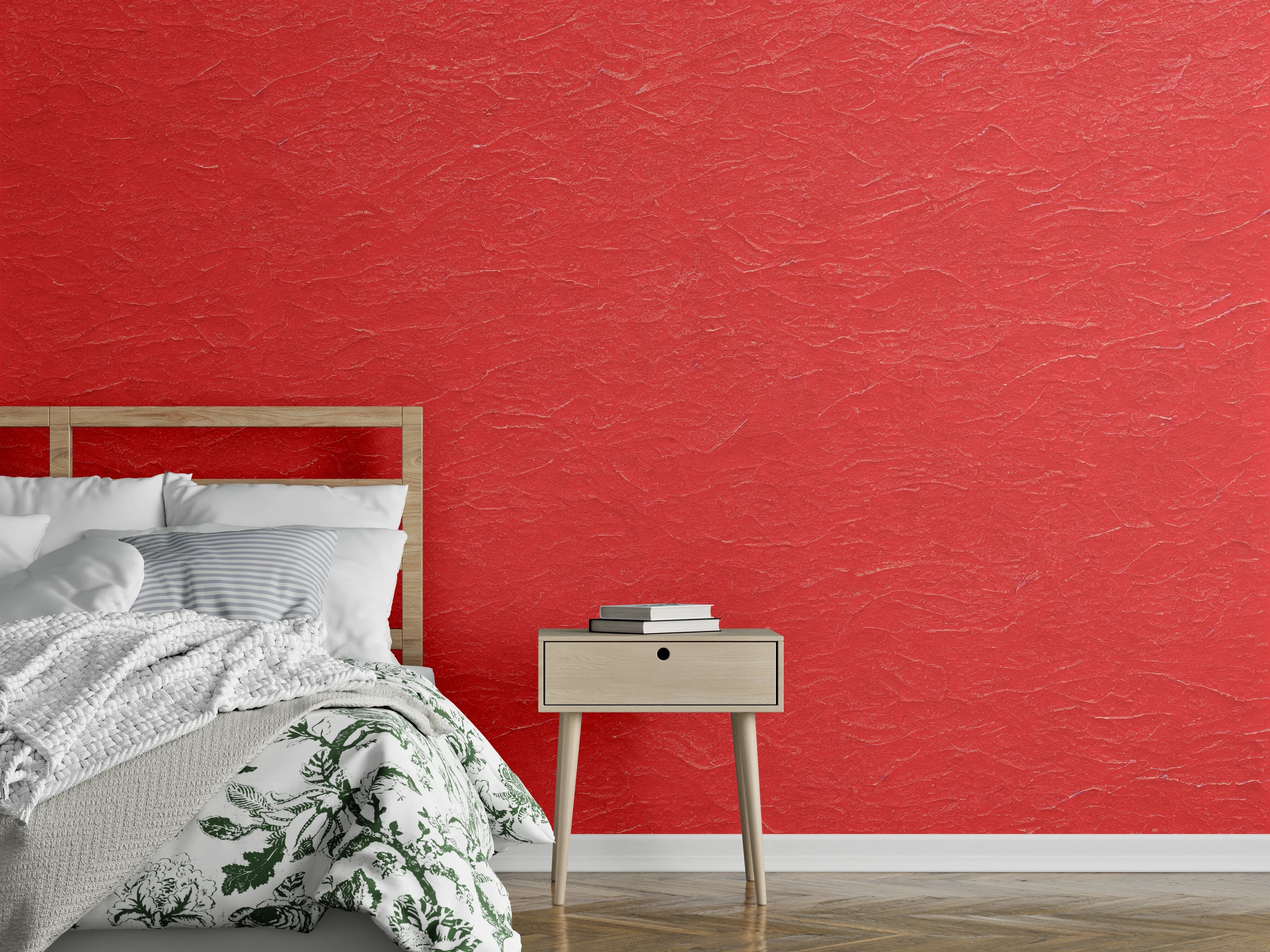Wandverkleidung Schlafzimmer - Strukturierte rote Oberfläche Design