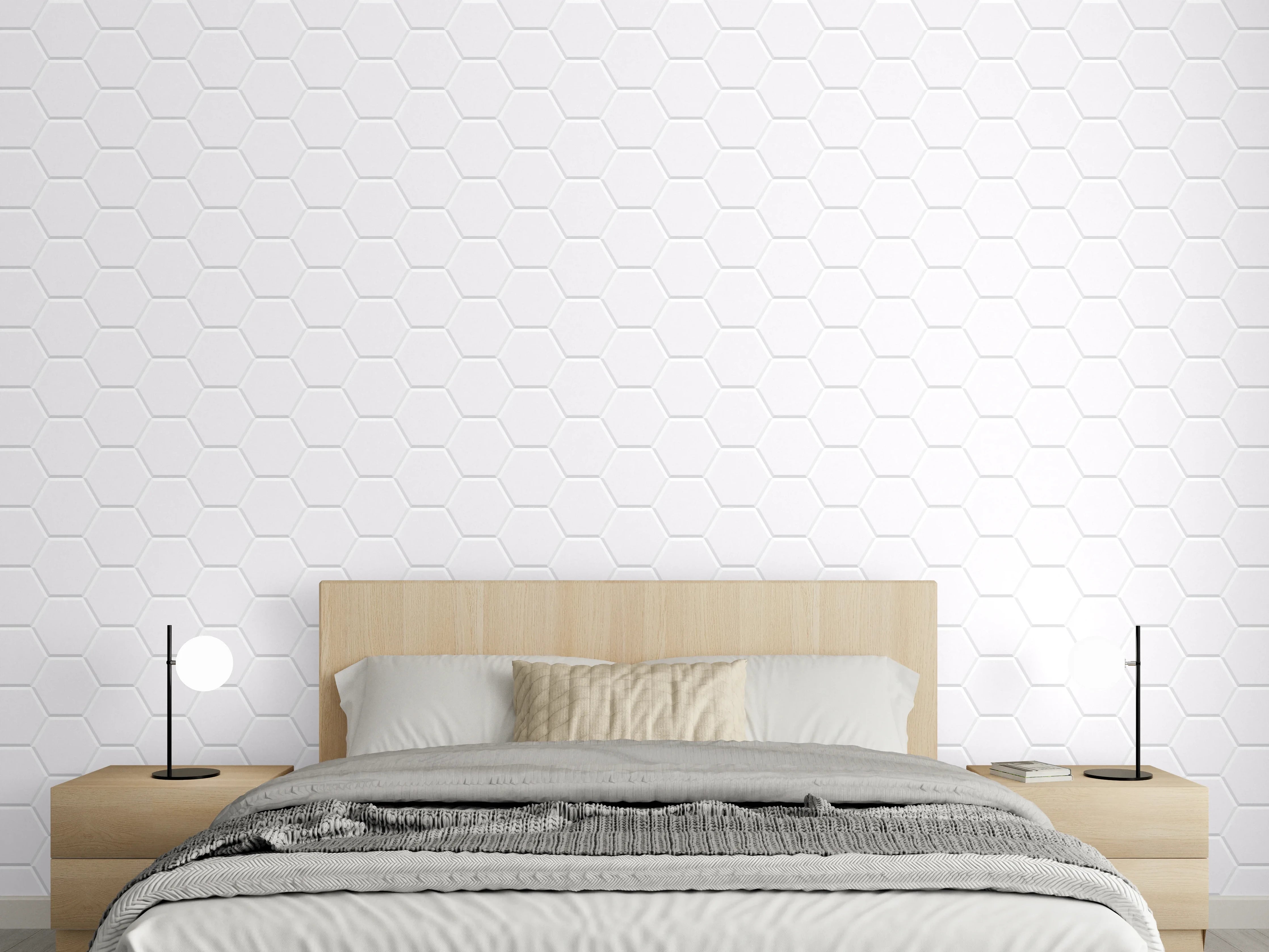 Wandverkleidung Schlafzimmer - Stylische Weiß-Grau Wandtextur