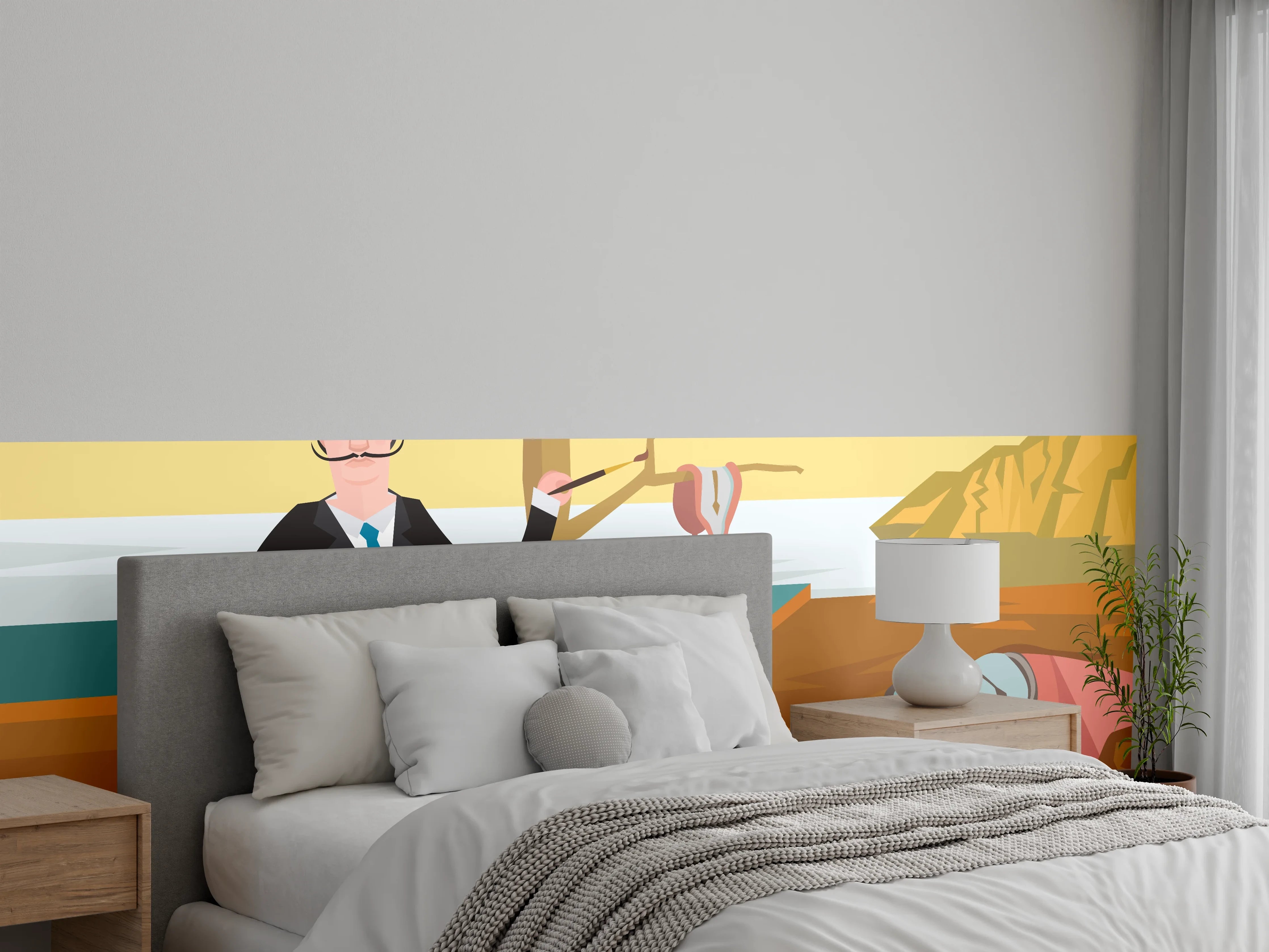 Wandverkleidung Schlafzimmer - Surrealistische Malerei Künstler Parodie