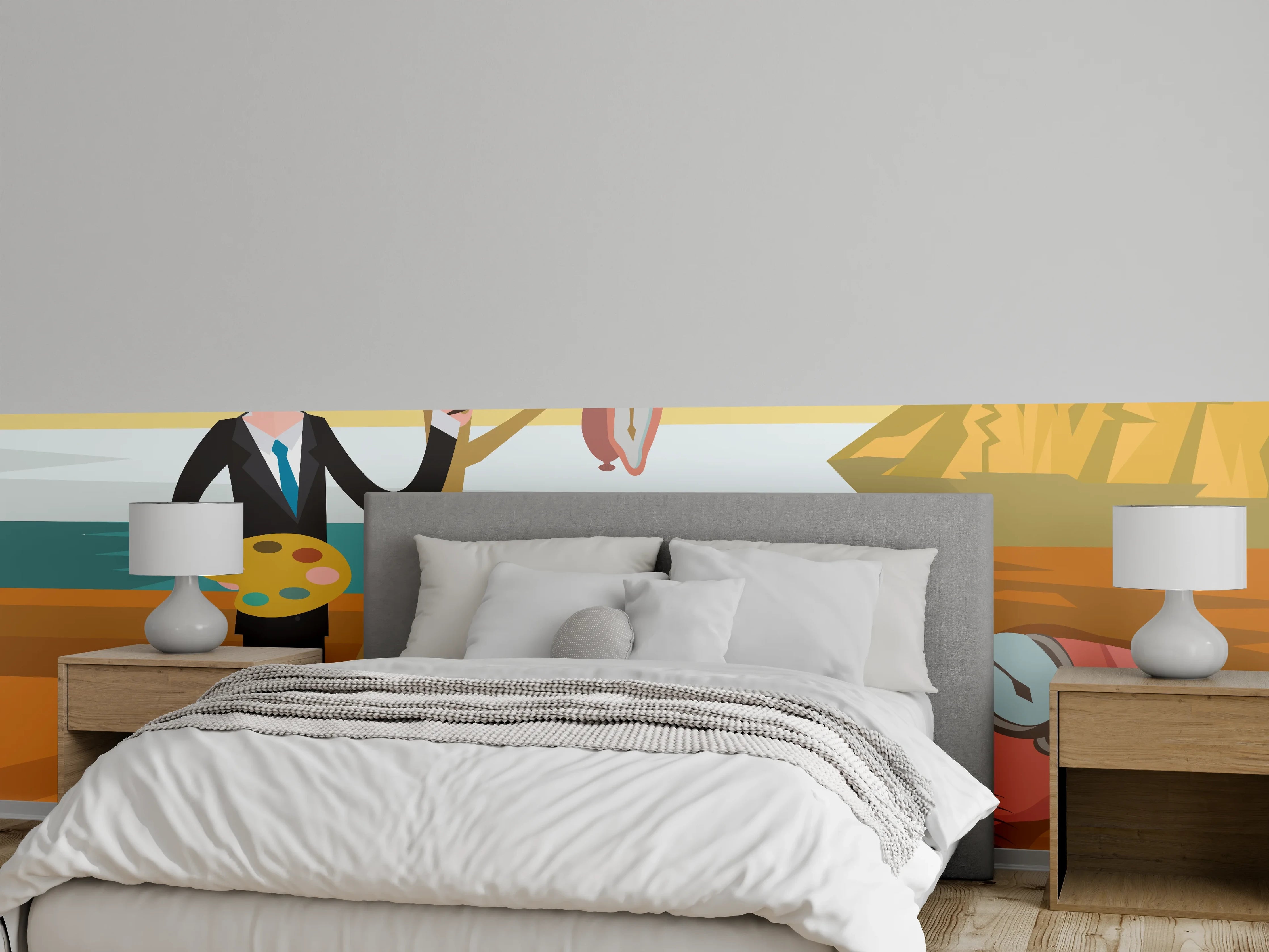 Wandverkleidung Schlafzimmer - Surrealistische Malerei Künstler Parodie