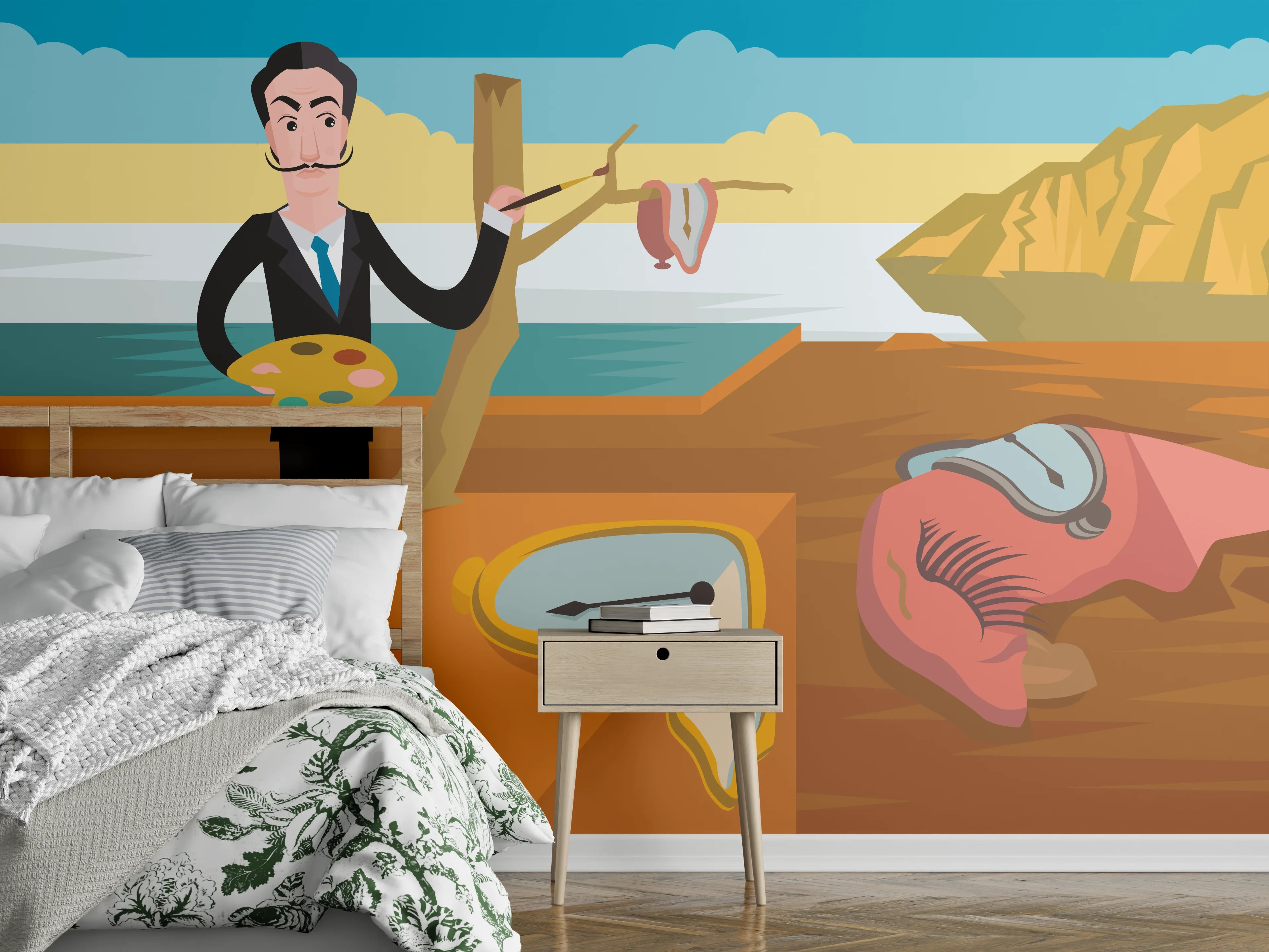 Wandverkleidung Schlafzimmer - Surrealistische Malerei Künstler Parodie