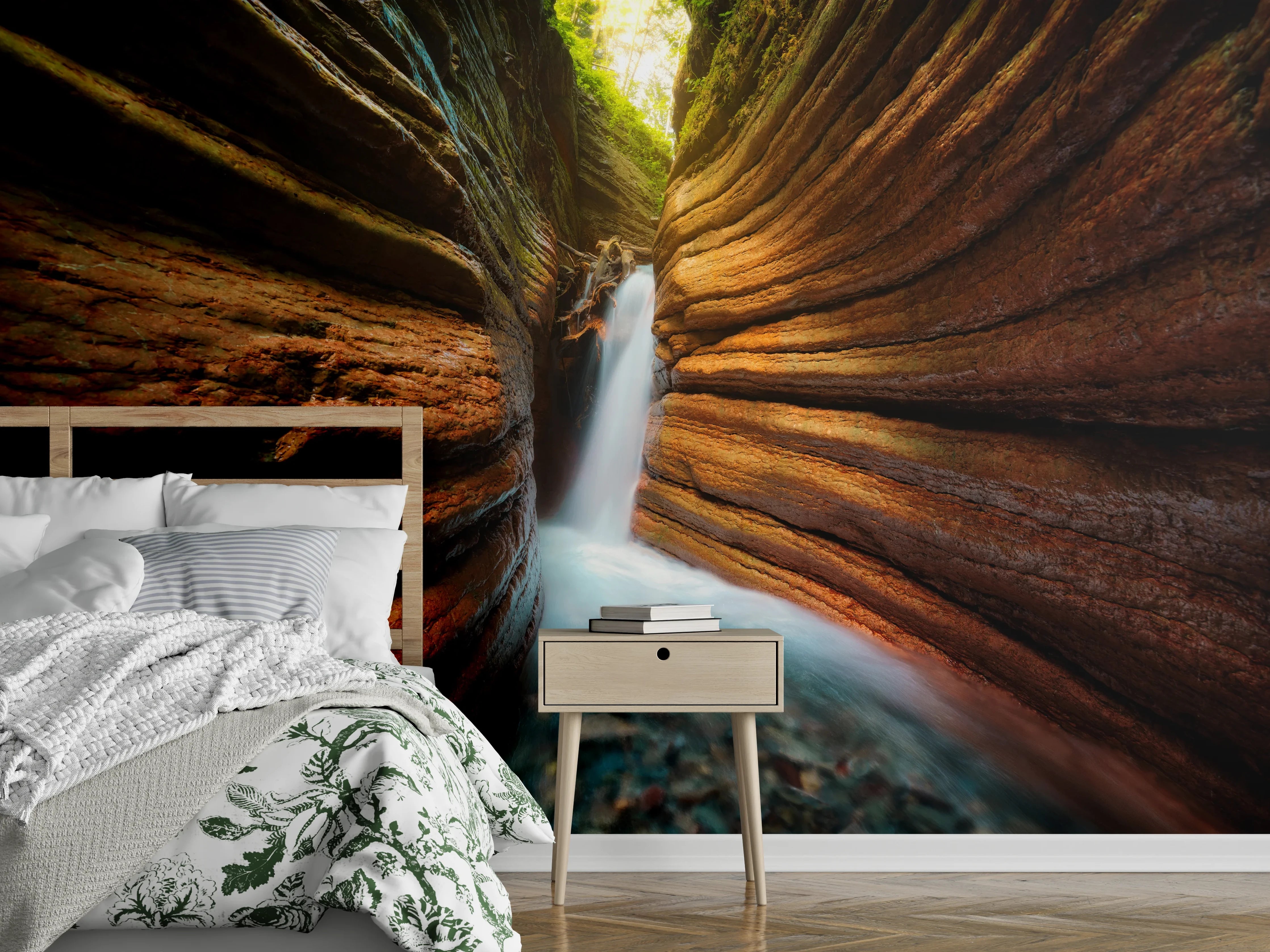 Wandverkleidung Schlafzimmer - Tauglebach Klamm Slot Canyon River in Austria