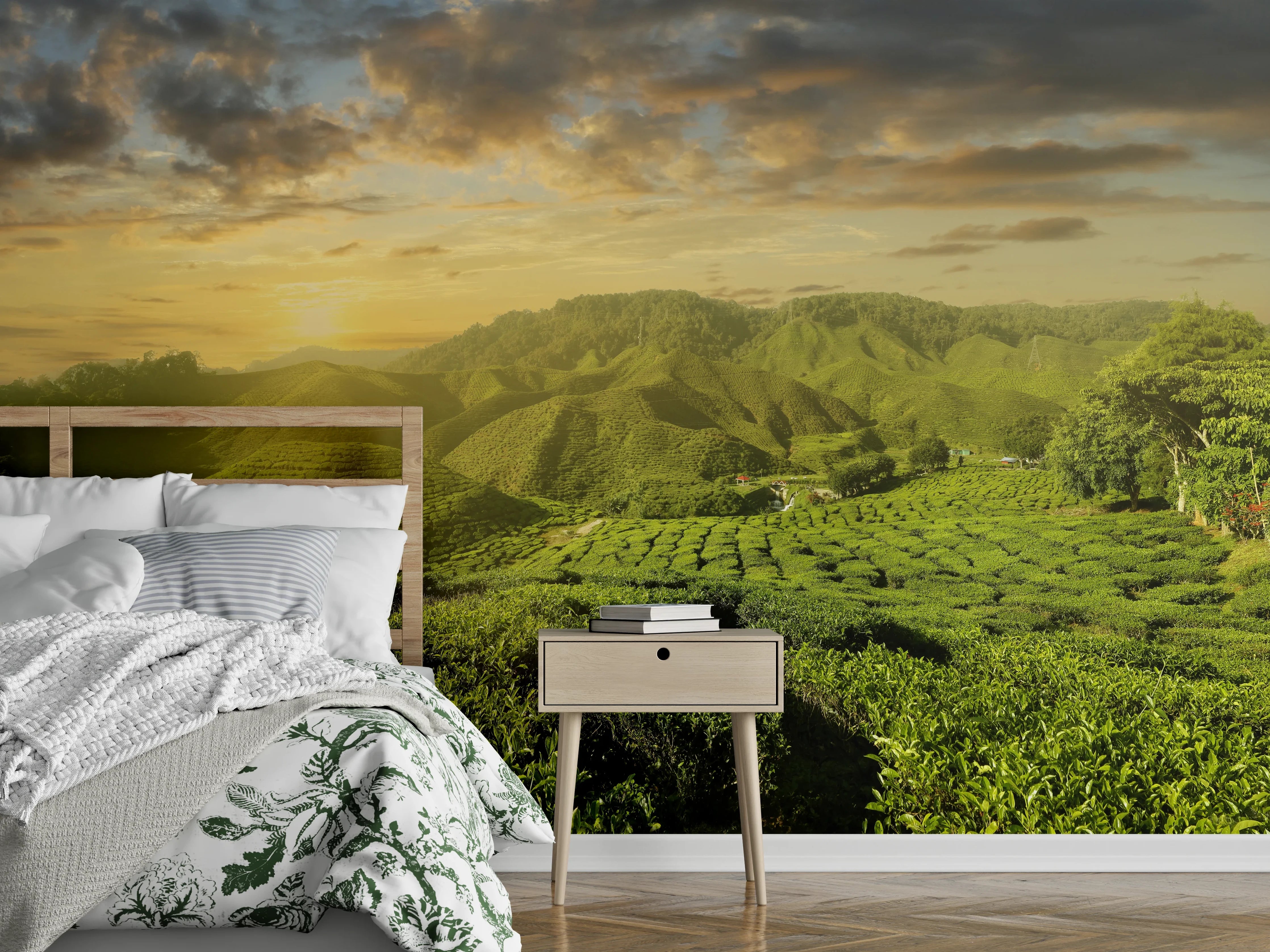 Wandverkleidung Schlafzimmer - Teeplantage in Malaysia