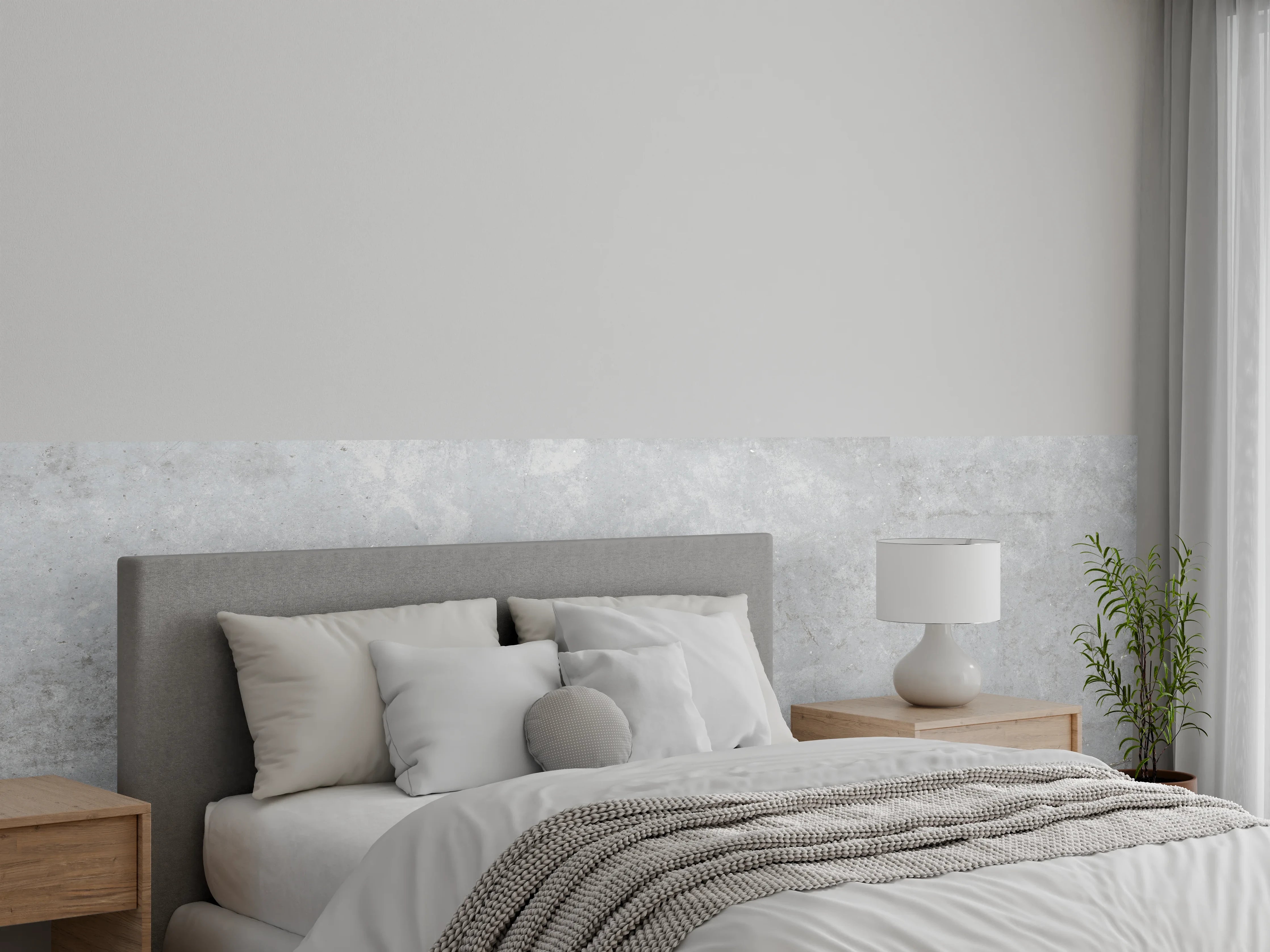 Wandverkleidung Schlafzimmer - Textur Grau-Weißer Marmor
