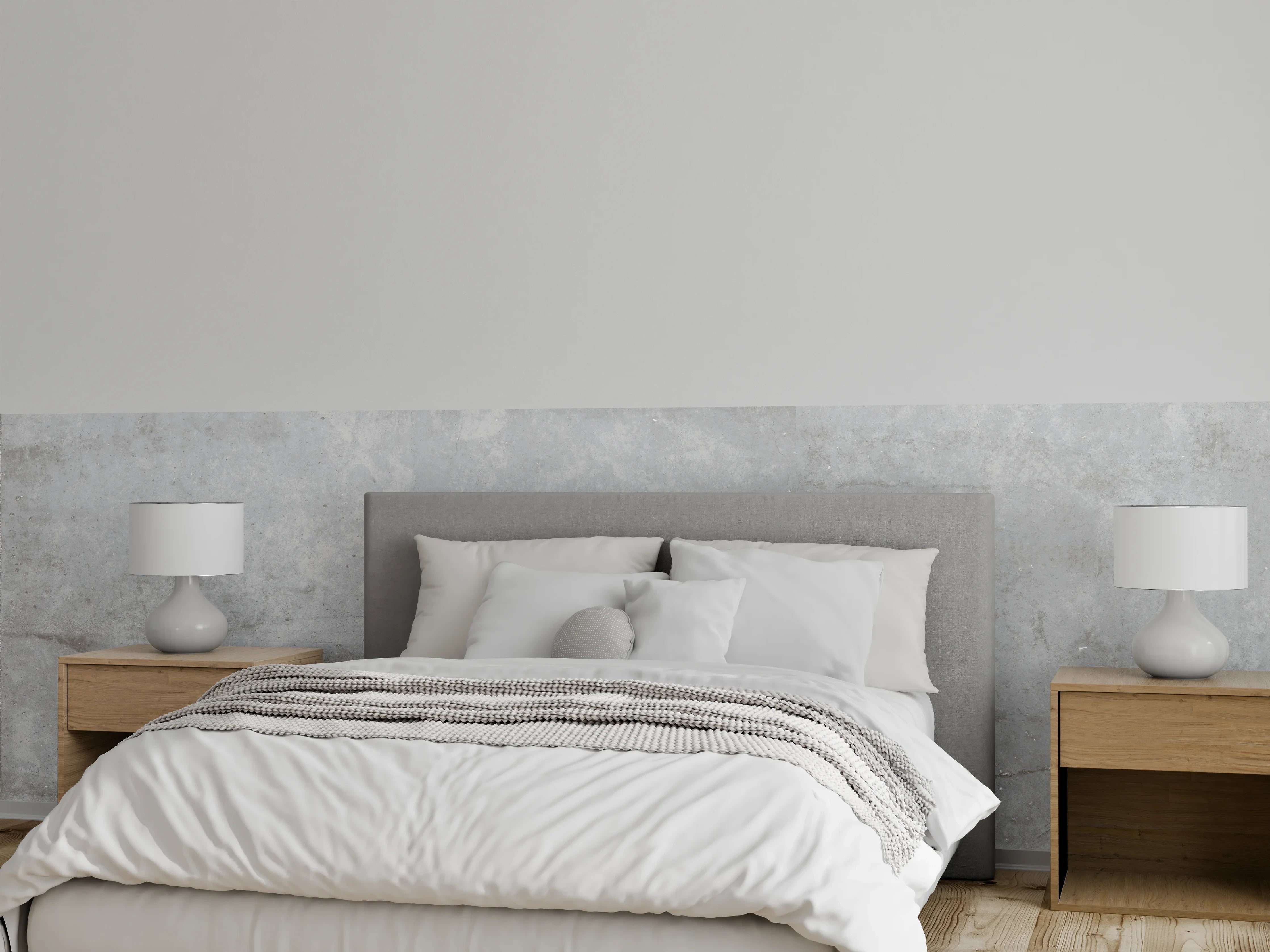 Wandverkleidung Schlafzimmer - Textur Grau-Weißer Marmor