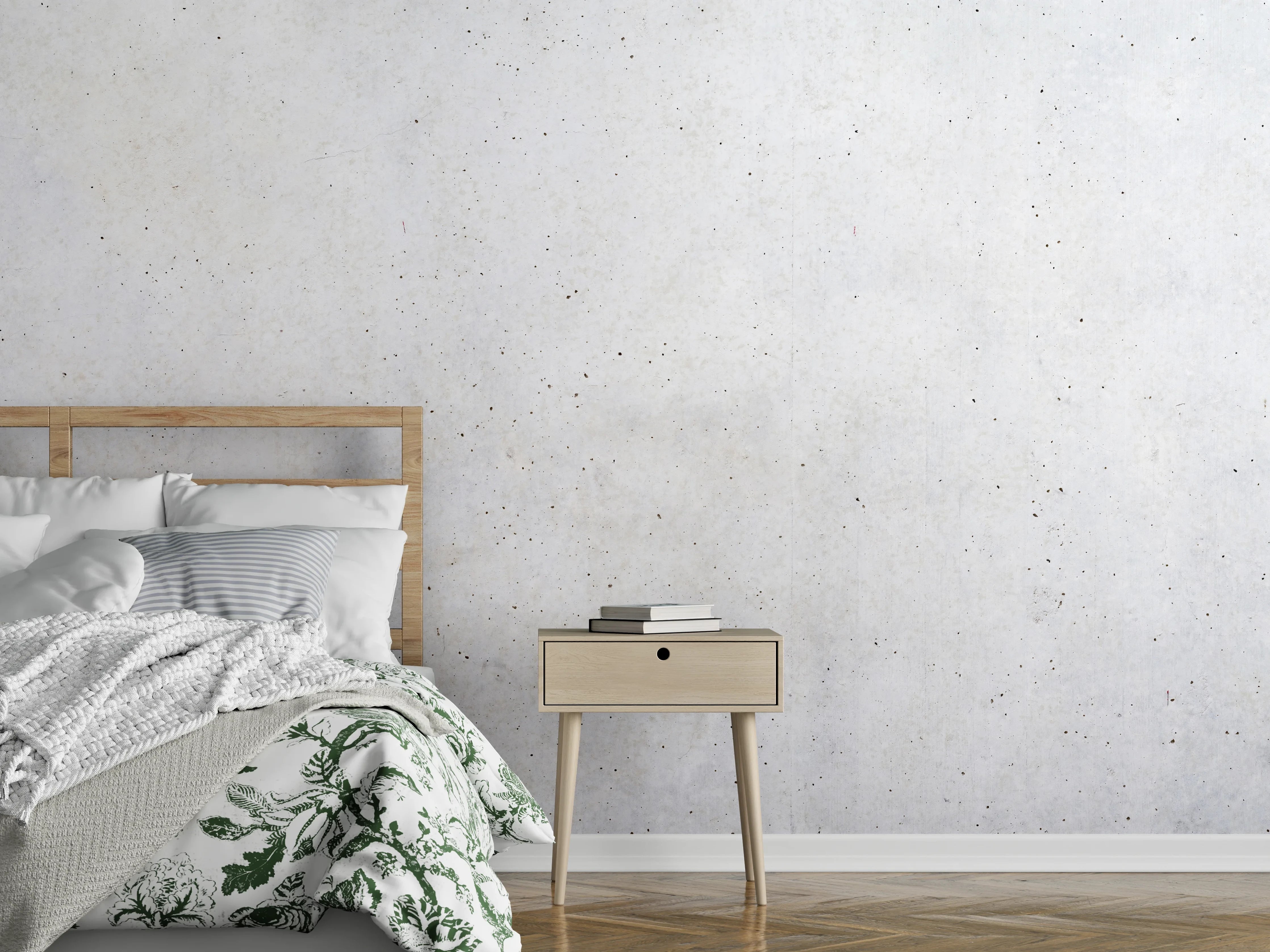 Wandverkleidung Schlafzimmer - Textur einer weißen Betonwand