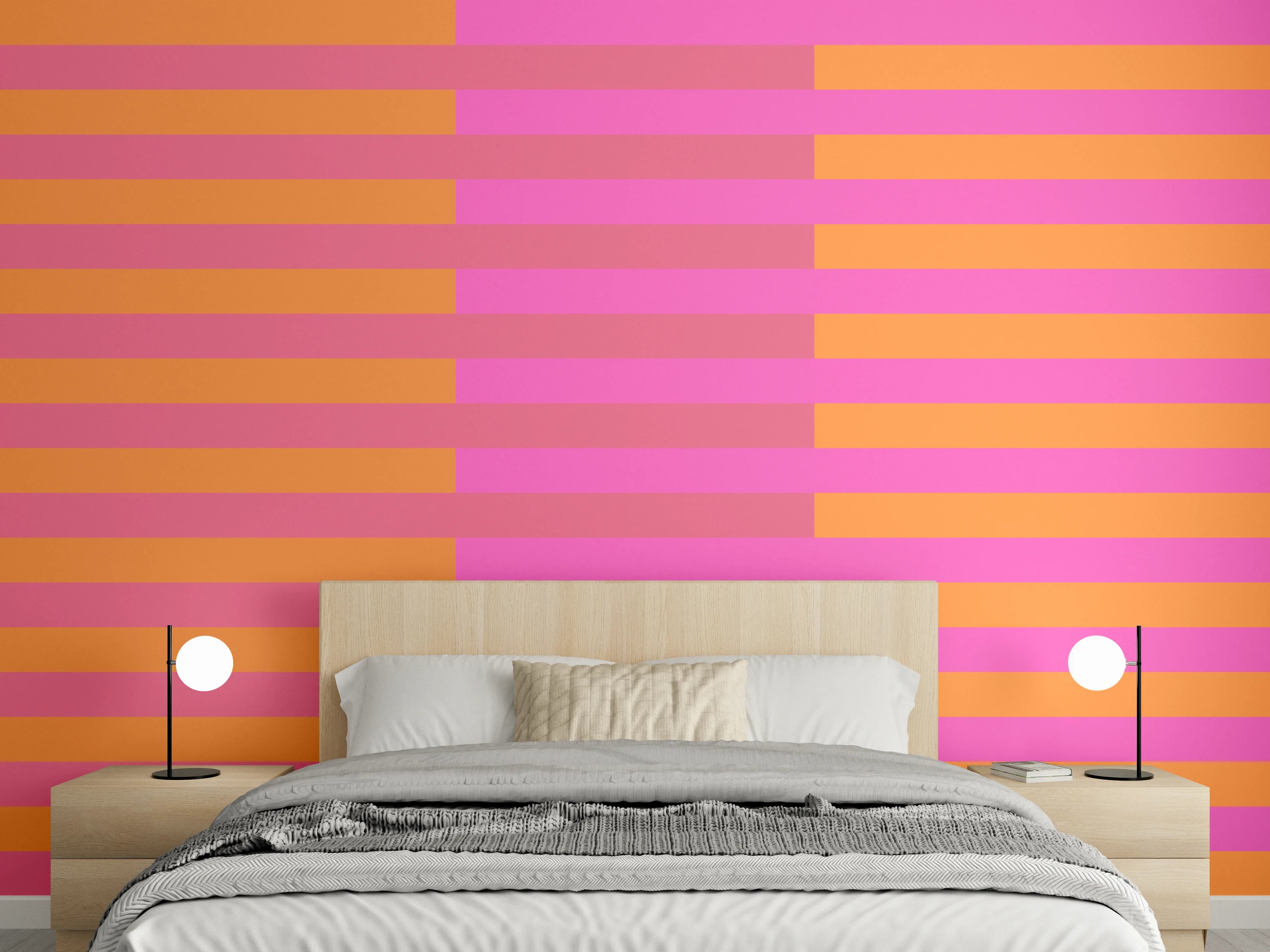 Wandverkleidung Schlafzimmer - The Oranges - Multy Stripes - Fuchsia