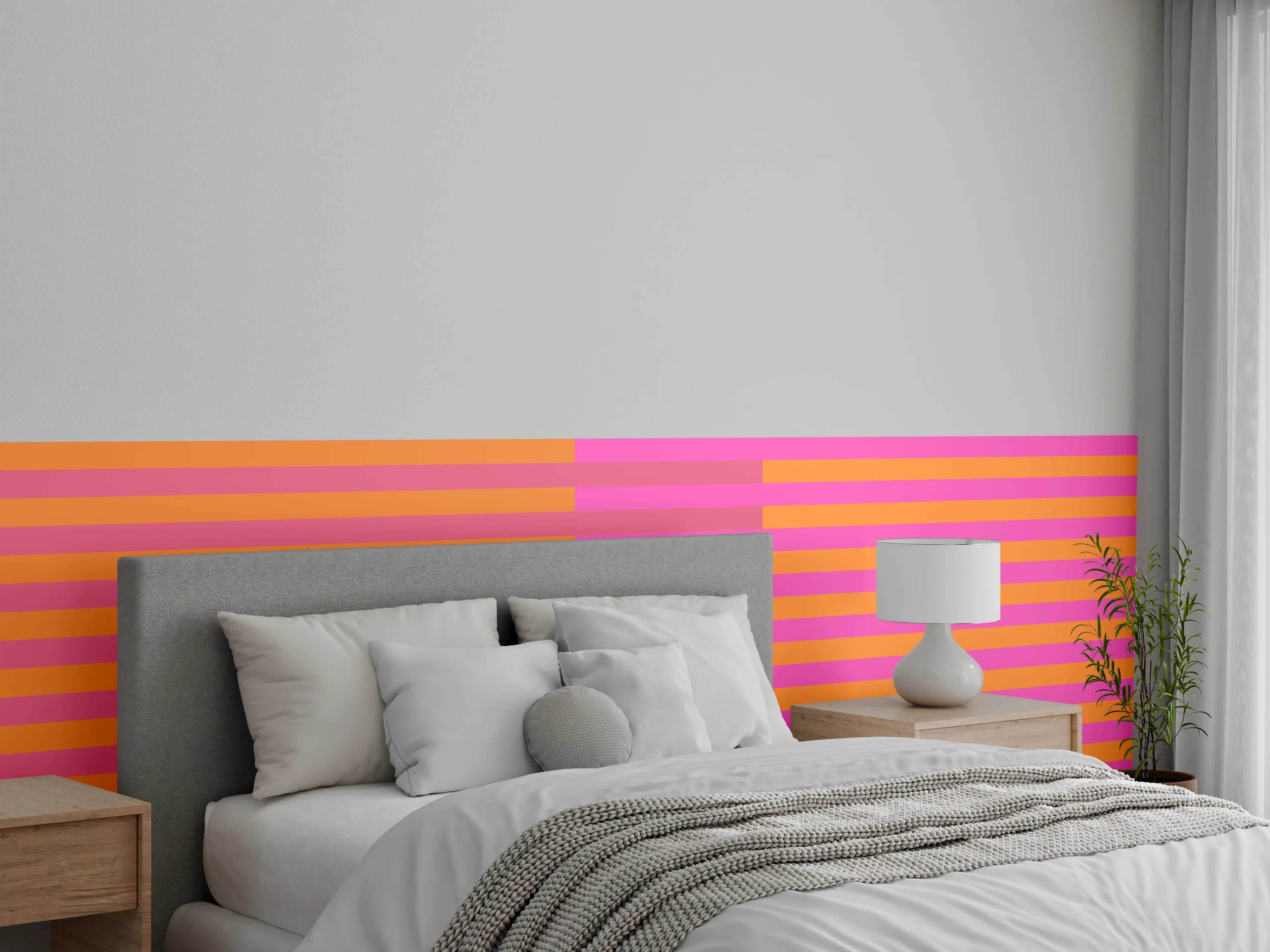 Wandverkleidung Schlafzimmer - The Oranges - Multy Stripes - Fuchsia