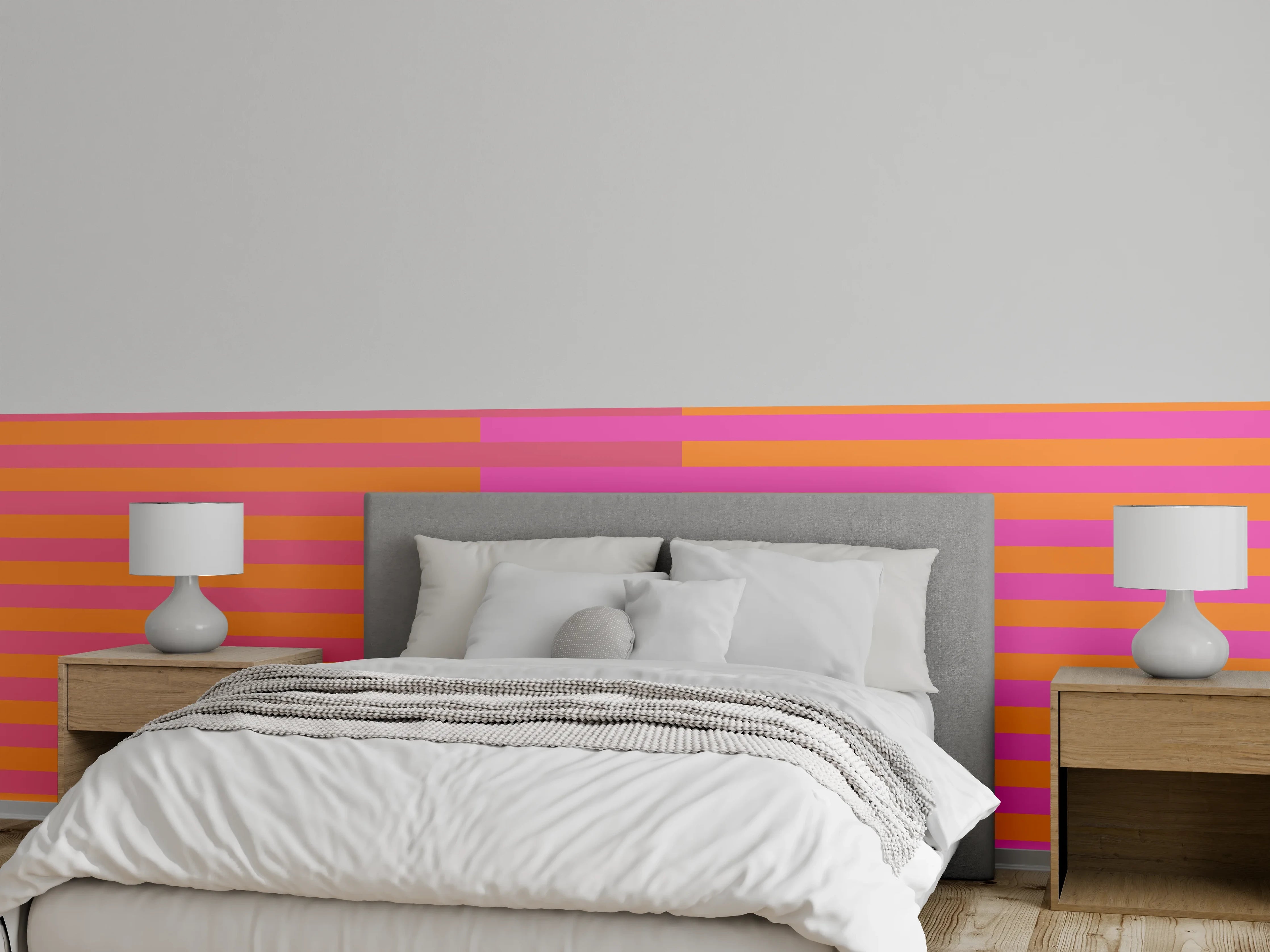 Wandverkleidung Schlafzimmer - The Oranges - Multy Stripes - Fuchsia