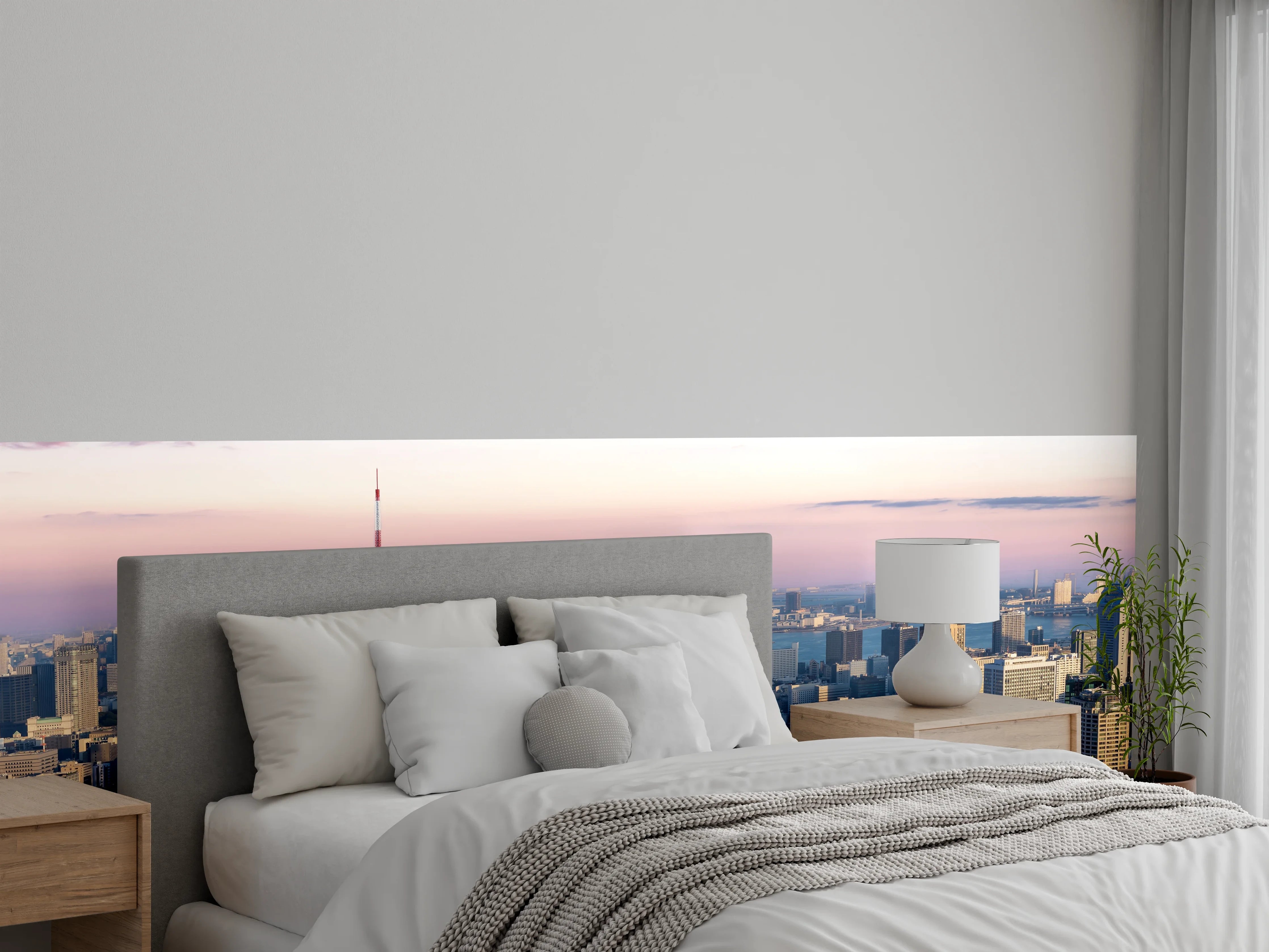 Wandverkleidung Schlafzimmer - Tokio Skyline mit Tokyo Tower