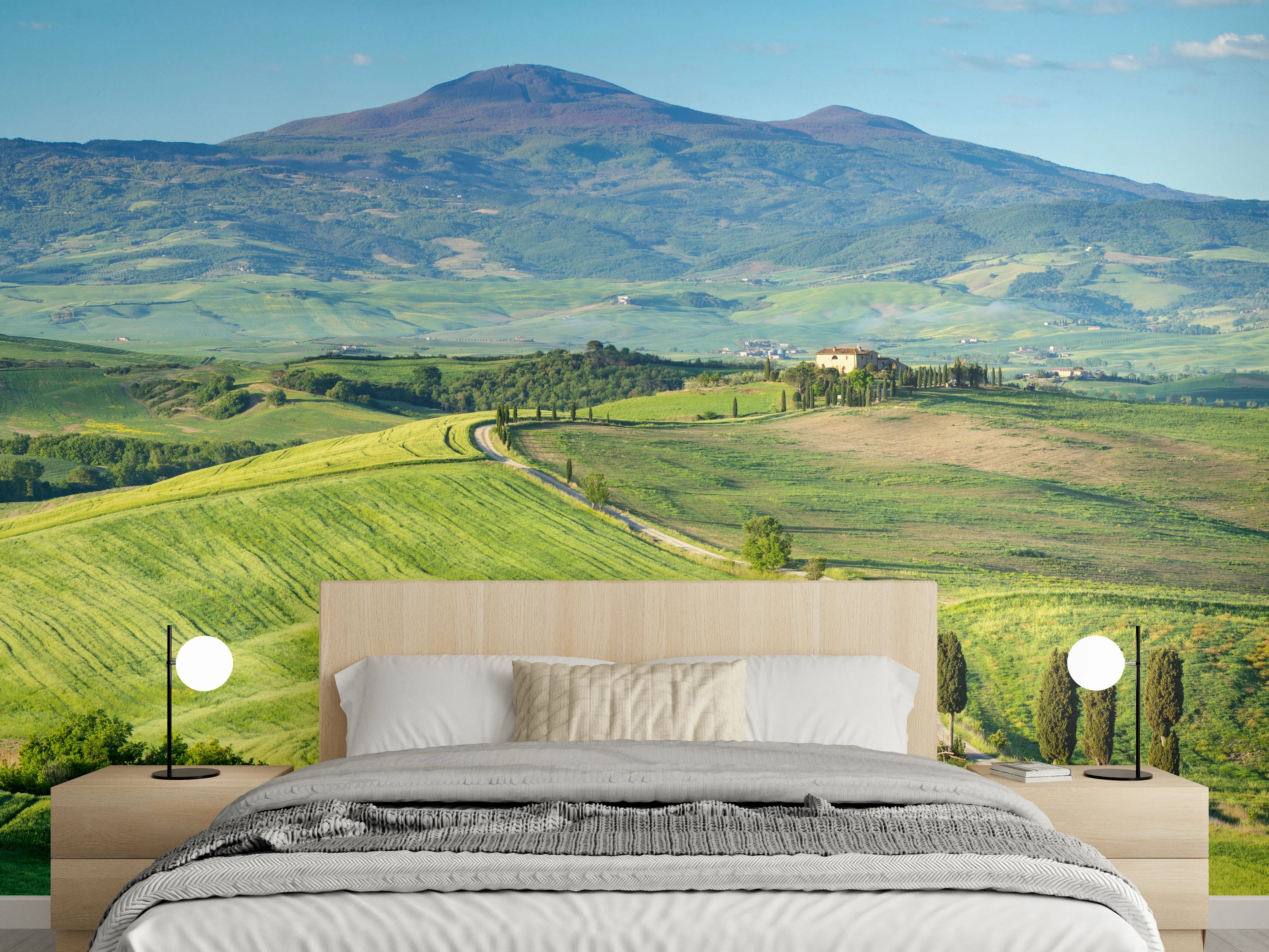 Wandverkleidung Schlafzimmer - Toskana Hügel Panorama