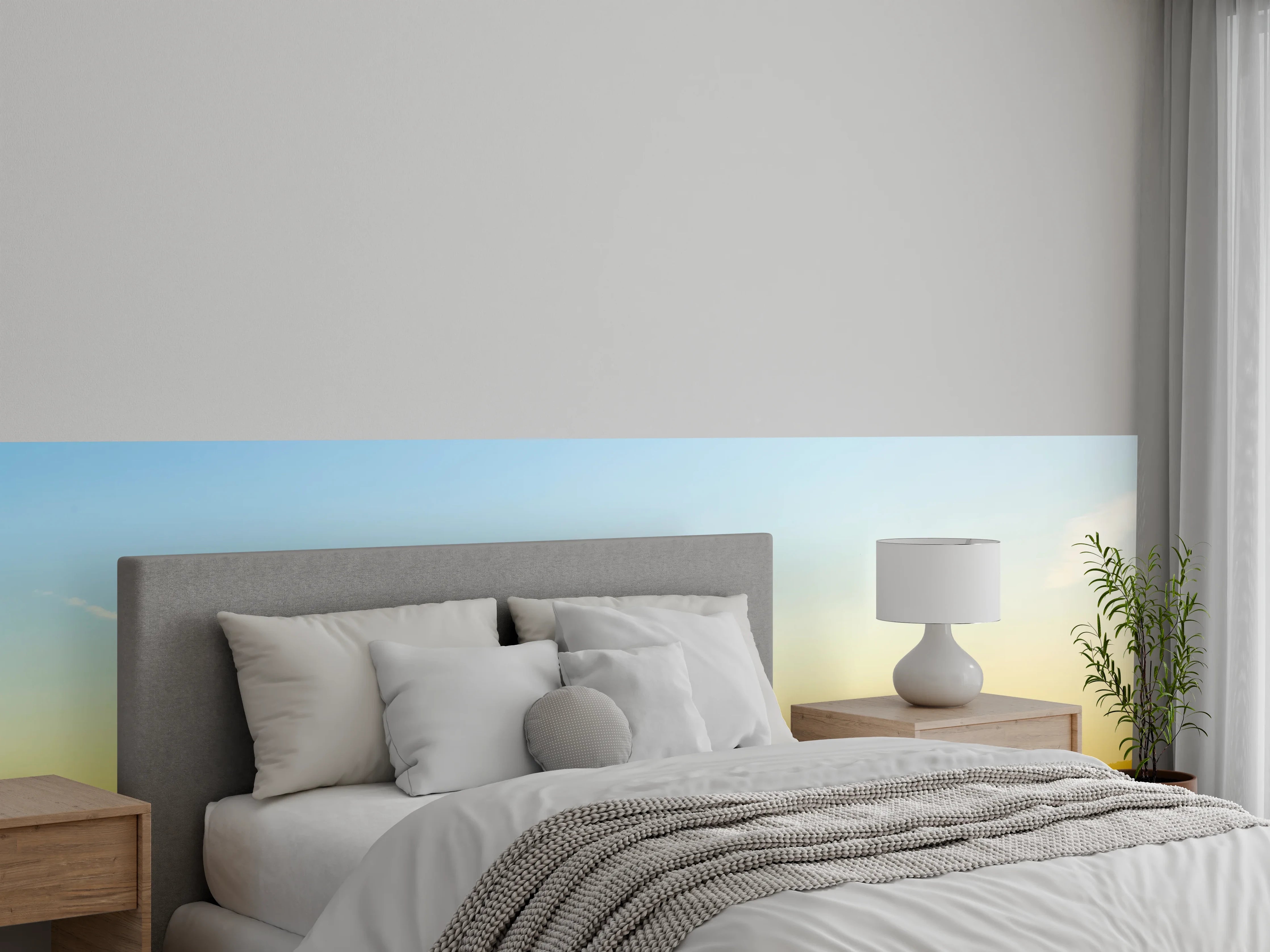 Wandverkleidung Schlafzimmer - Toskanische Hügel im Abendlicht