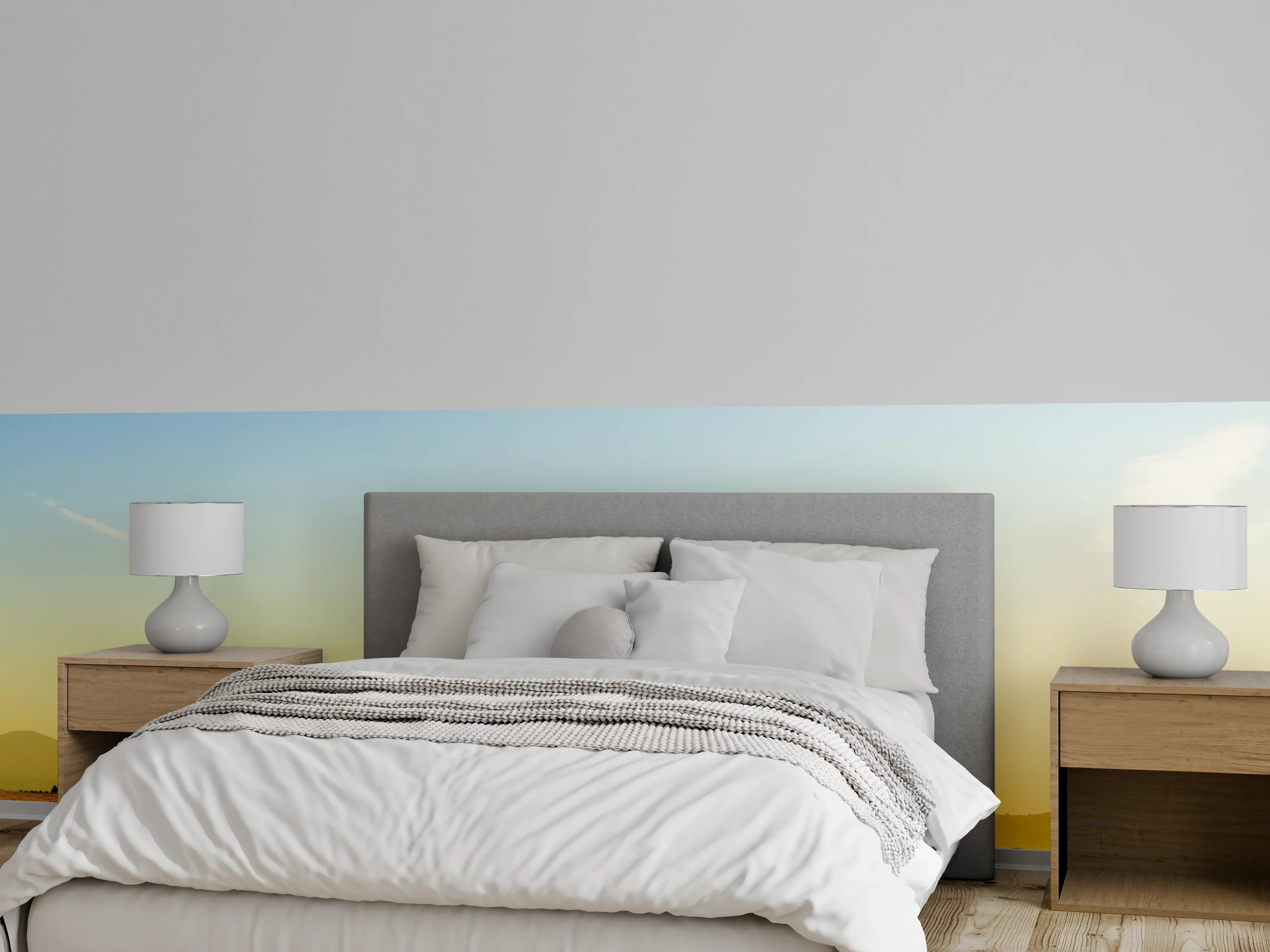 Wandverkleidung Schlafzimmer - Toskanische Hügel im Abendlicht