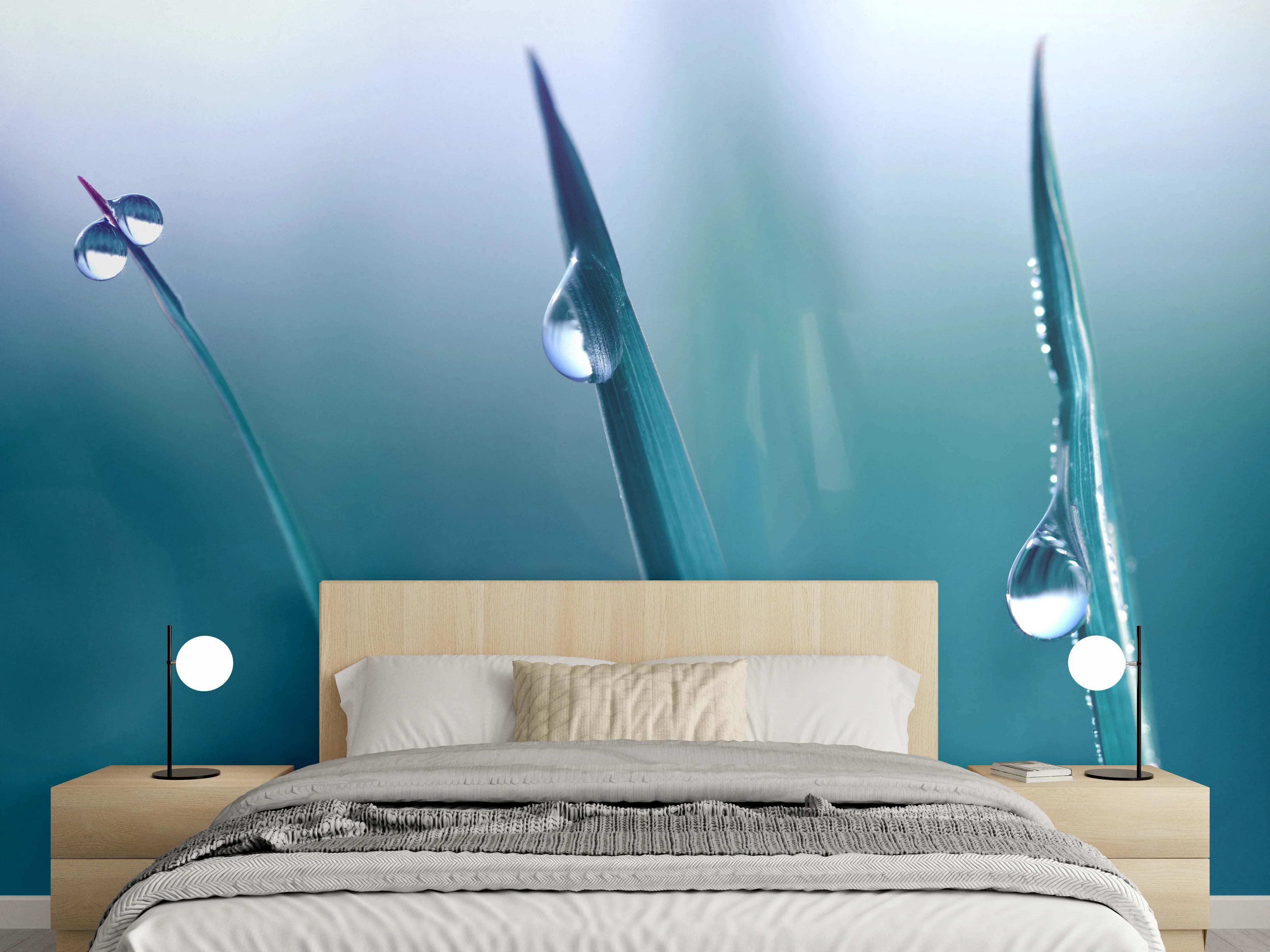 Wandverkleidung Schlafzimmer - Transparente Tautropfen