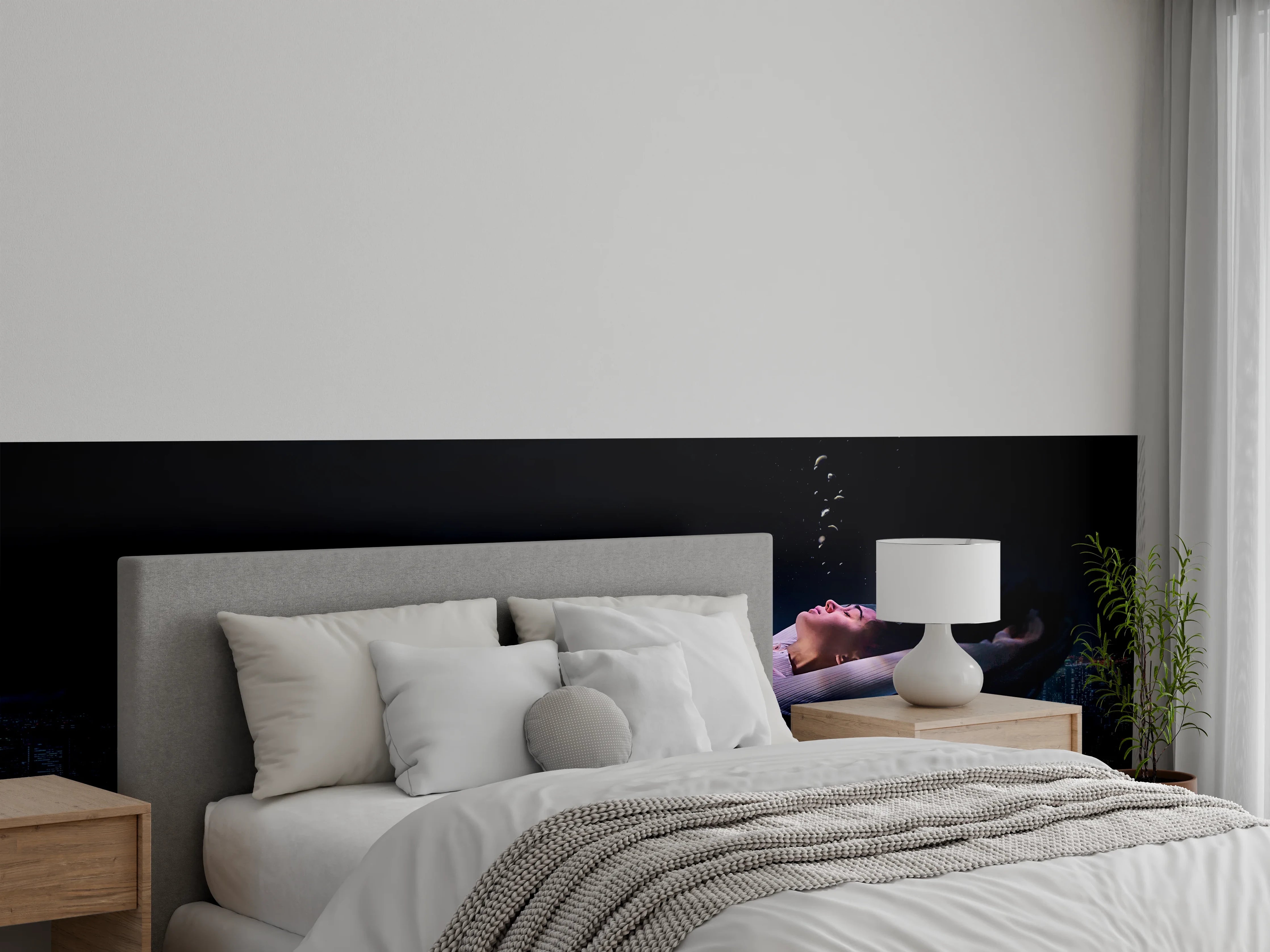 Wandverkleidung Schlafzimmer - Traumhaft schwebende Frau