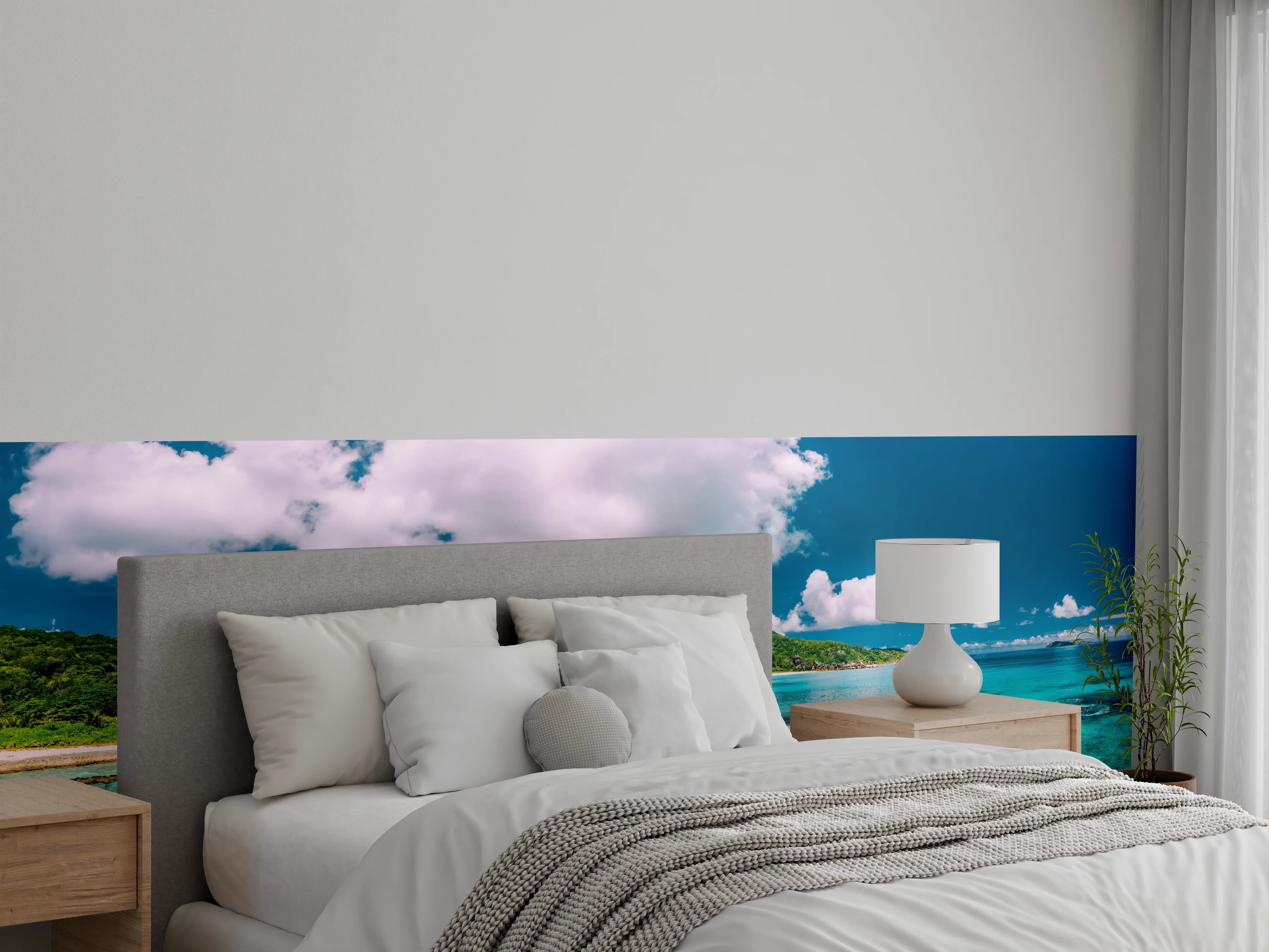 Wandverkleidung Schlafzimmer - Traumhafte Inselküste – Türkisblaues Meer