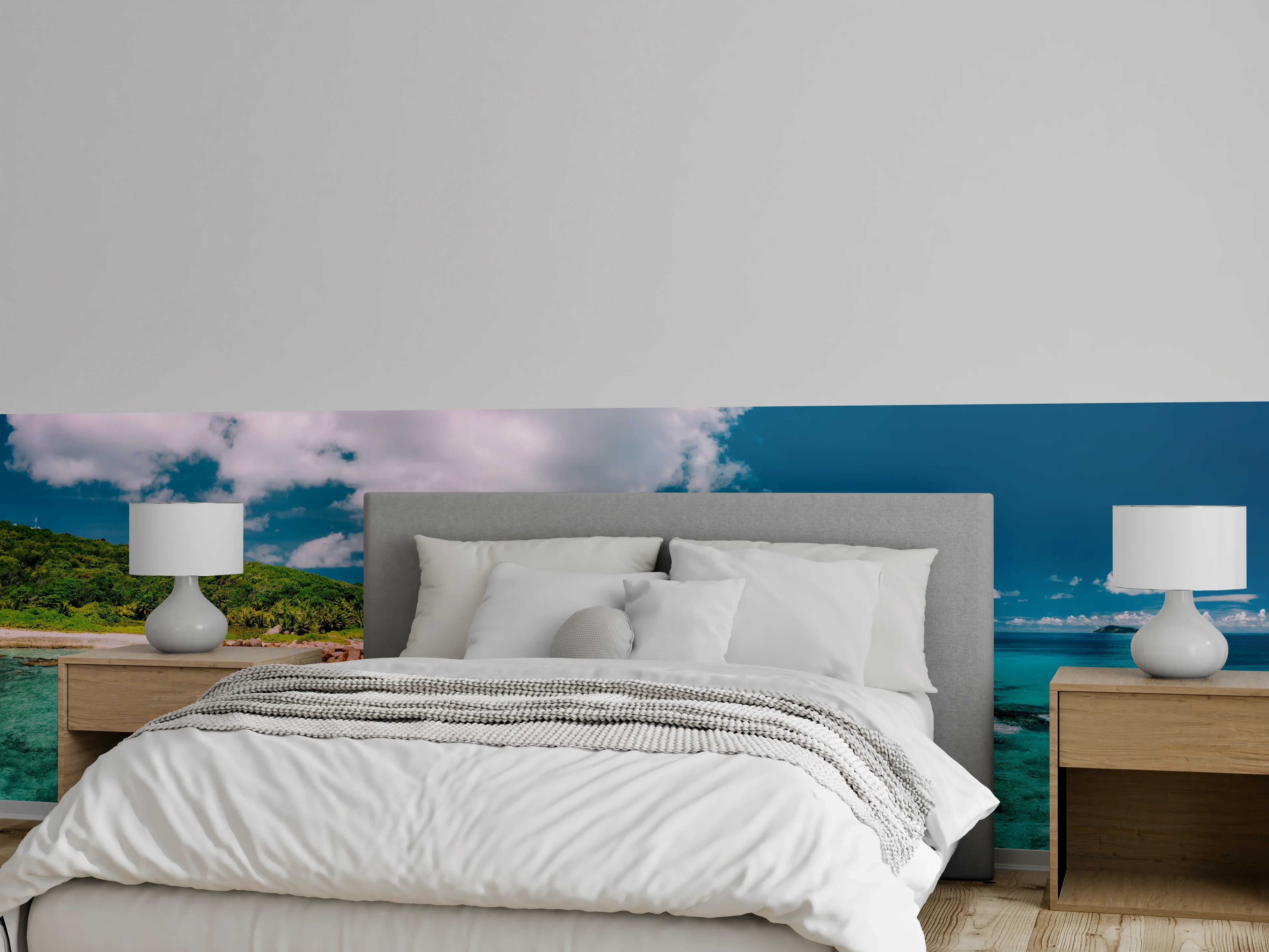 Wandverkleidung Schlafzimmer - Traumhafte Inselküste – Türkisblaues Meer