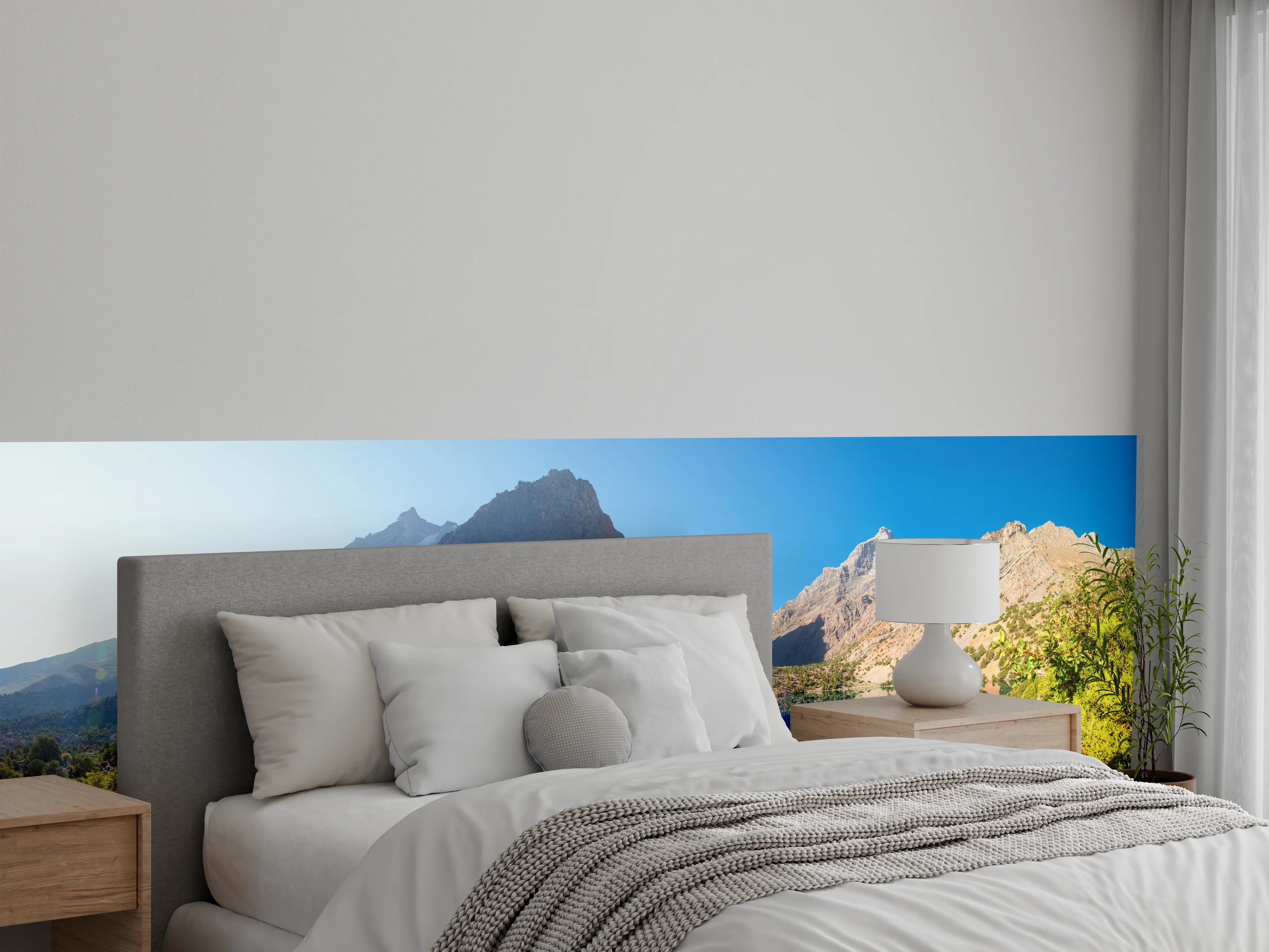 Wandverkleidung Schlafzimmer - Traumhafter Bergsee mit Gebirge