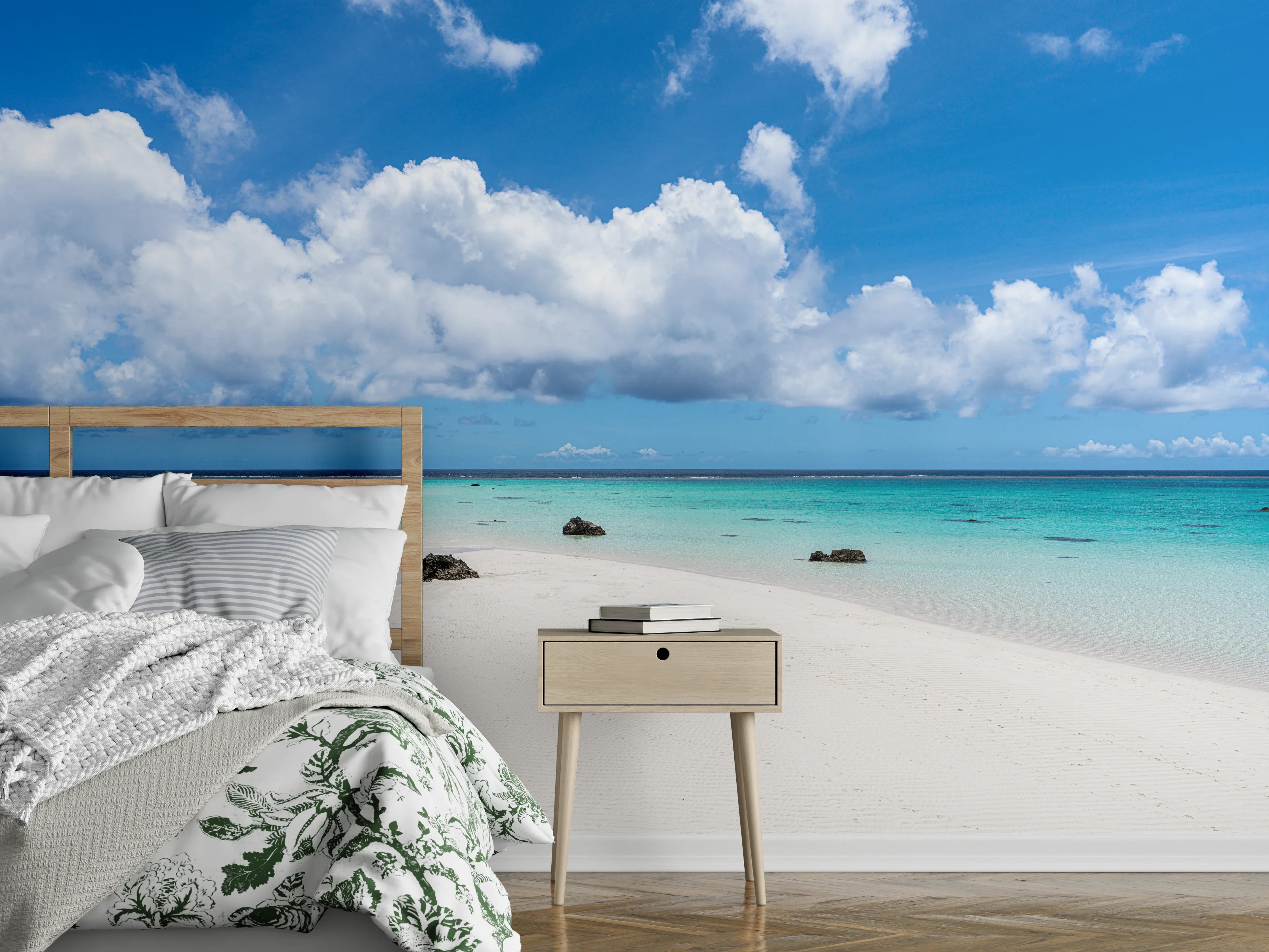 Wandverkleidung Schlafzimmer - Traumhafter Strand und türkisblaues Meer