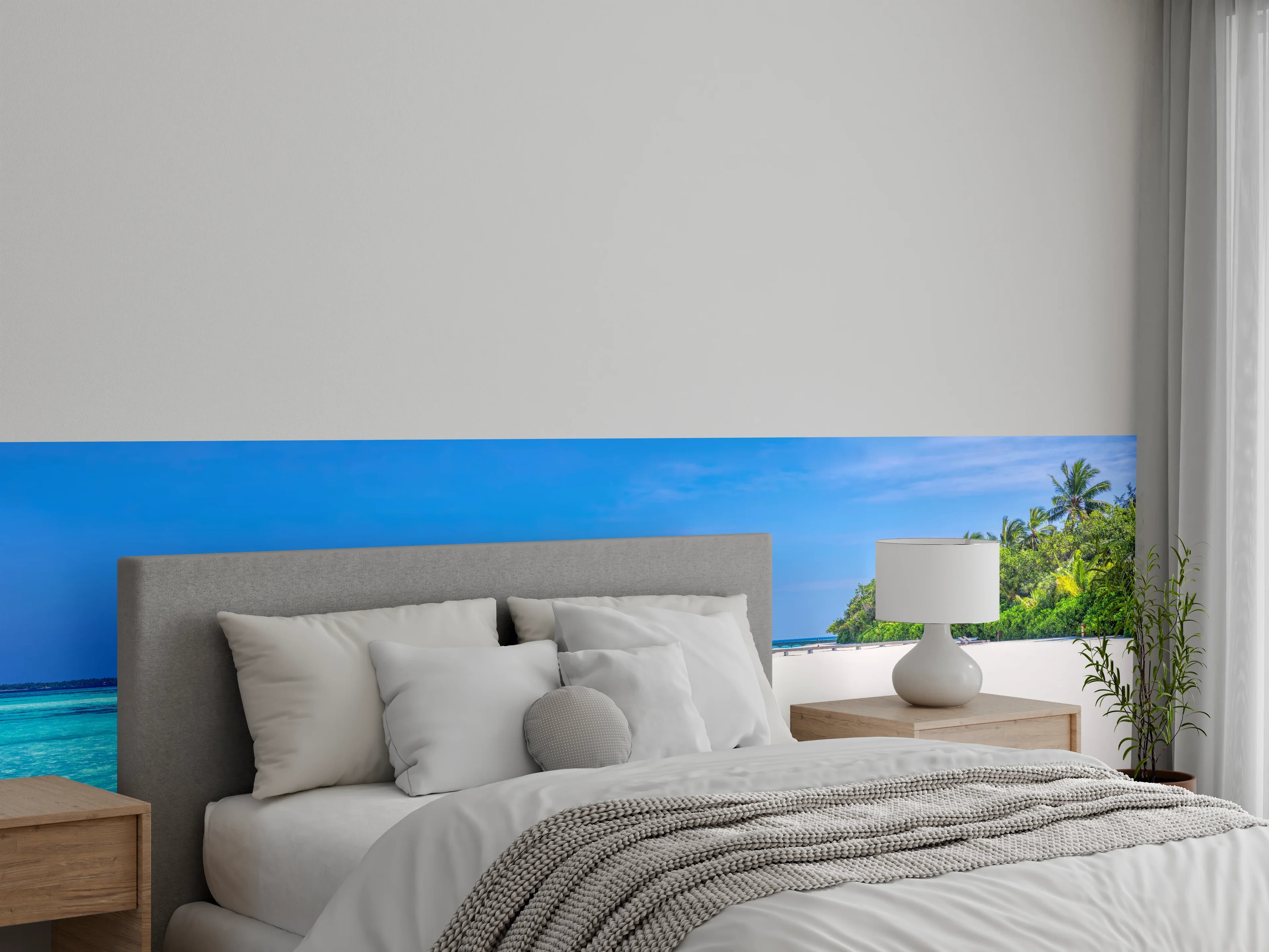 Wandverkleidung Schlafzimmer - Traumstrand Malediven Inselparadies Motiv