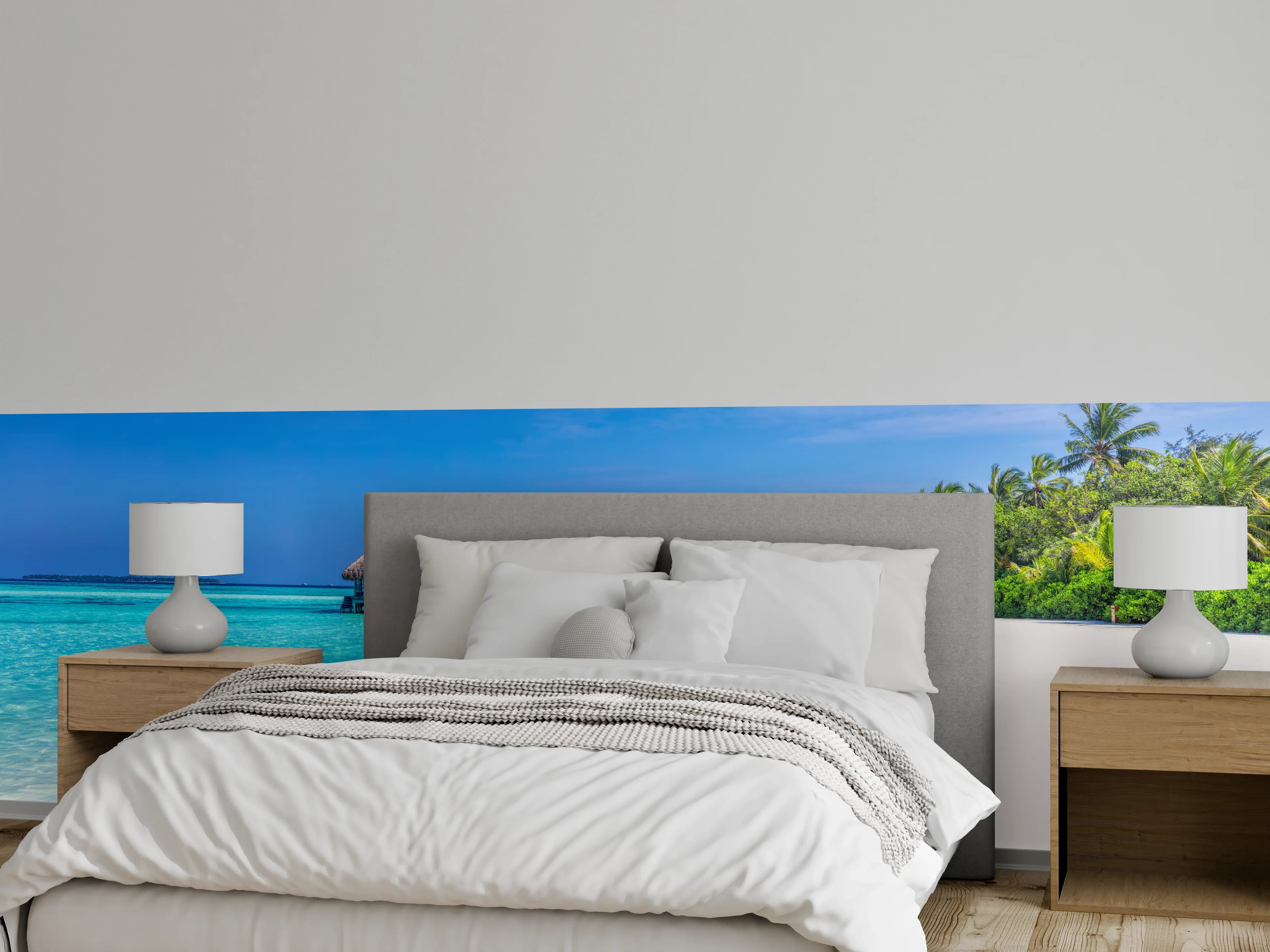 Wandverkleidung Schlafzimmer - Traumstrand Malediven Inselparadies Motiv