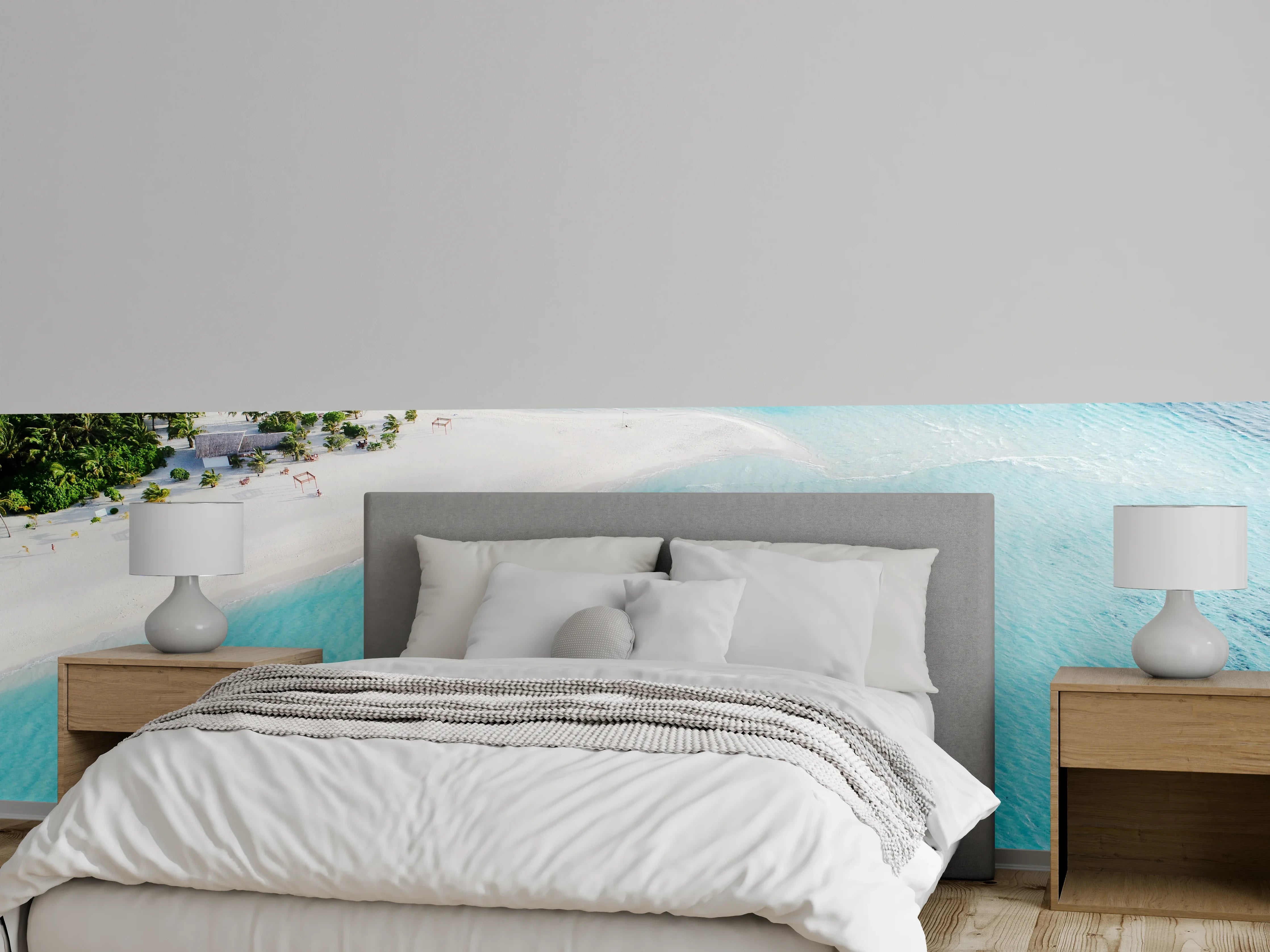 Wandverkleidung Schlafzimmer - Traumstrand – Türkisblaues Inselparadies