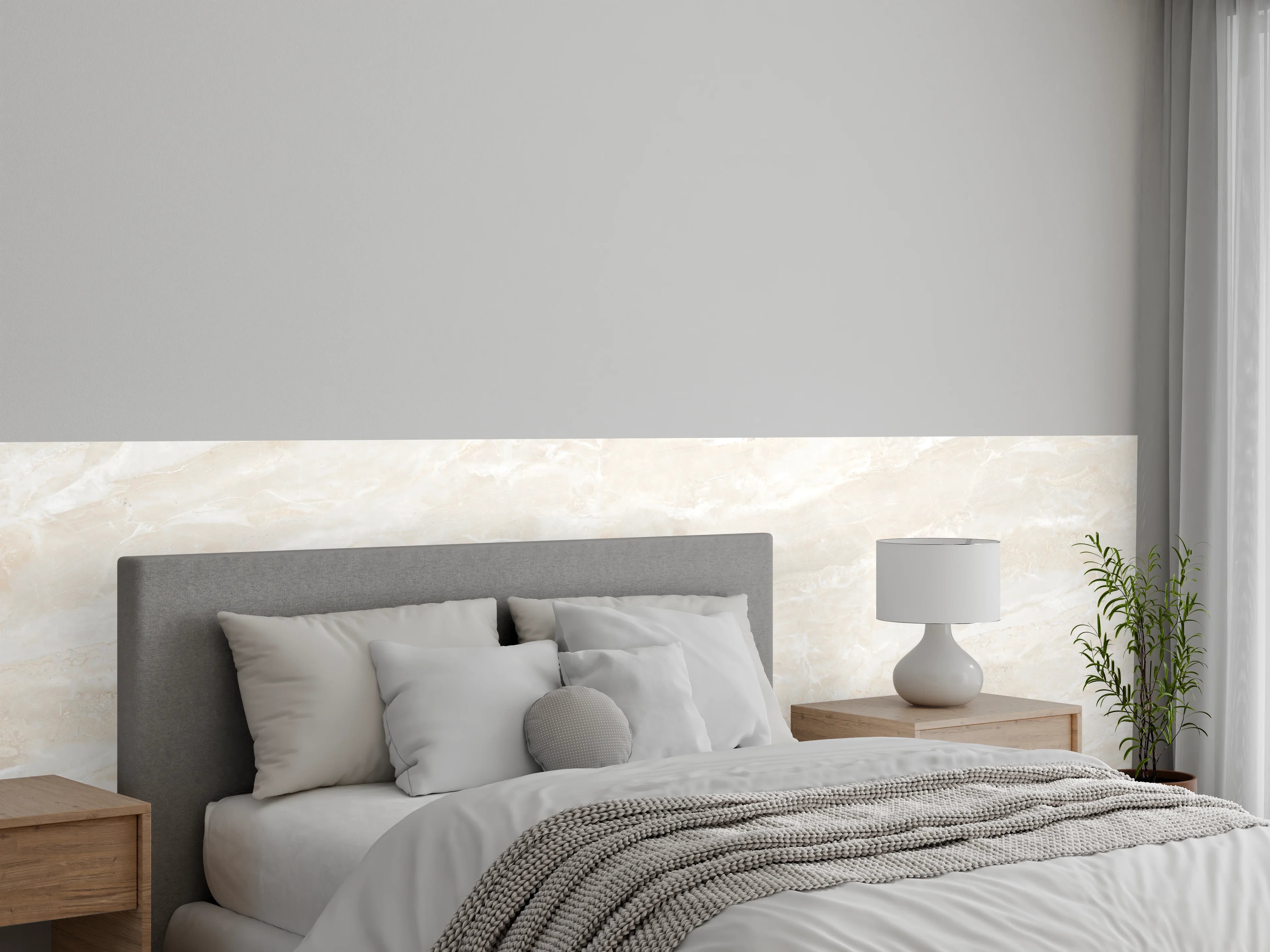 Wandverkleidung Schlafzimmer - Travertin italienischer Marmor