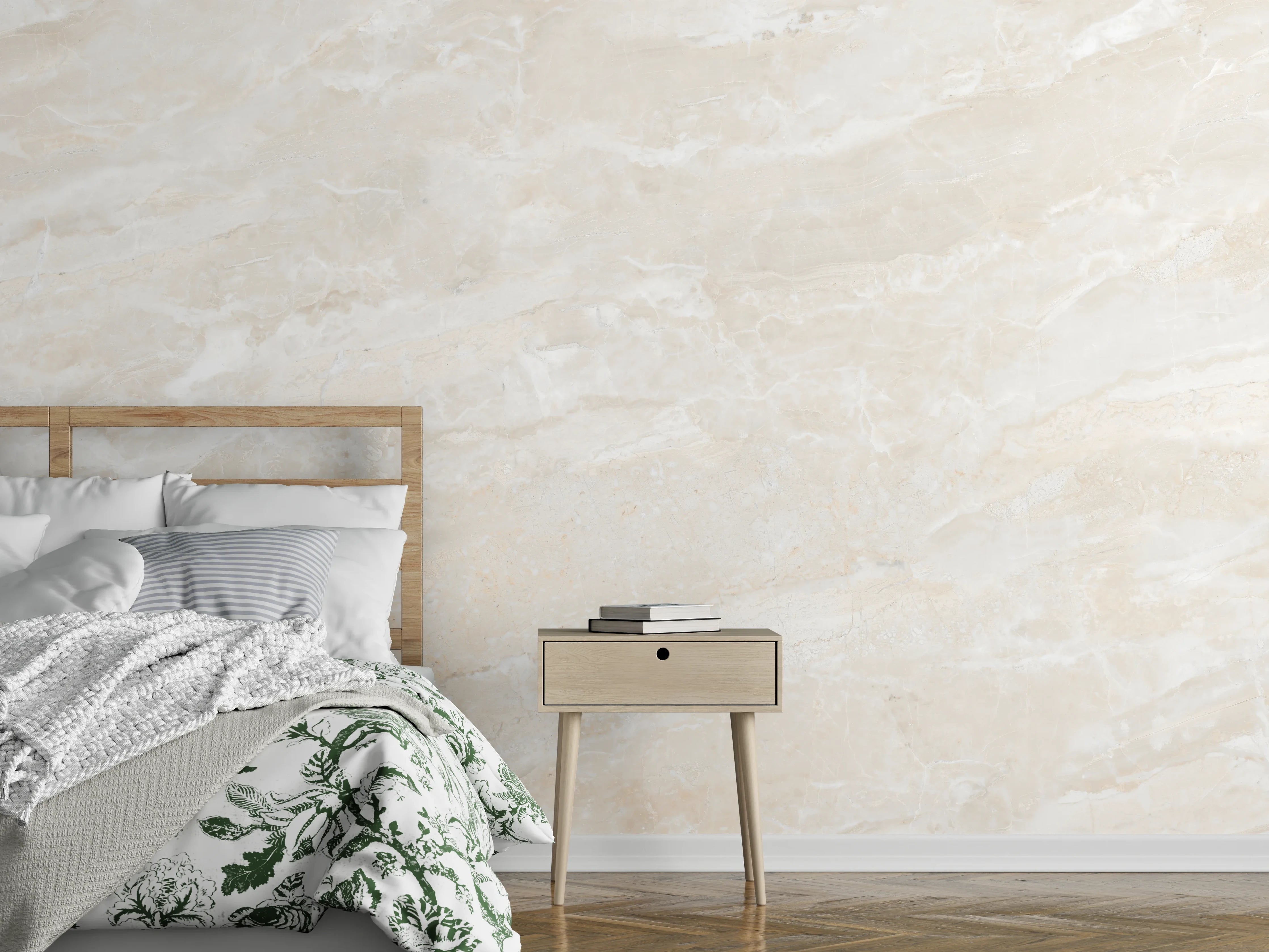 Wandverkleidung Schlafzimmer - Travertin italienischer Marmor