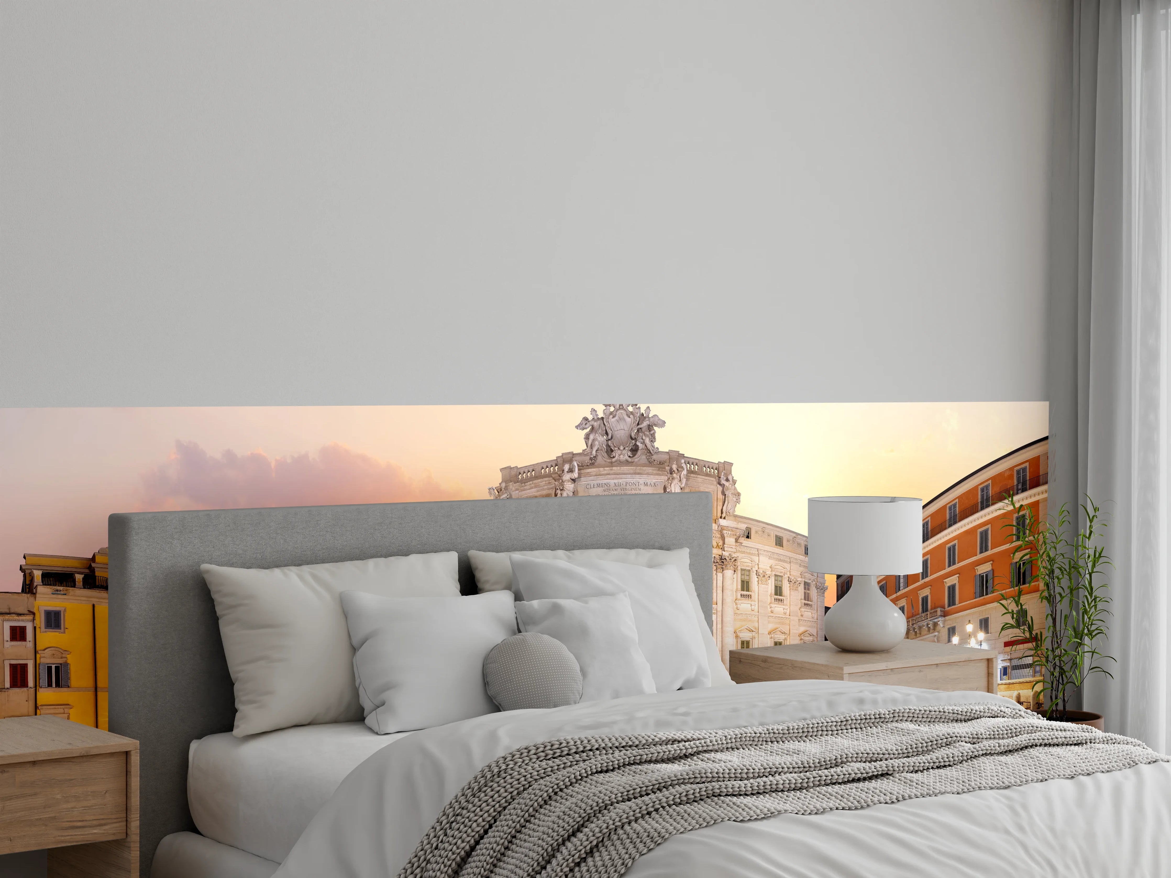 Wandverkleidung Schlafzimmer - Trevi-Brunnen bei Sonnenaufgang