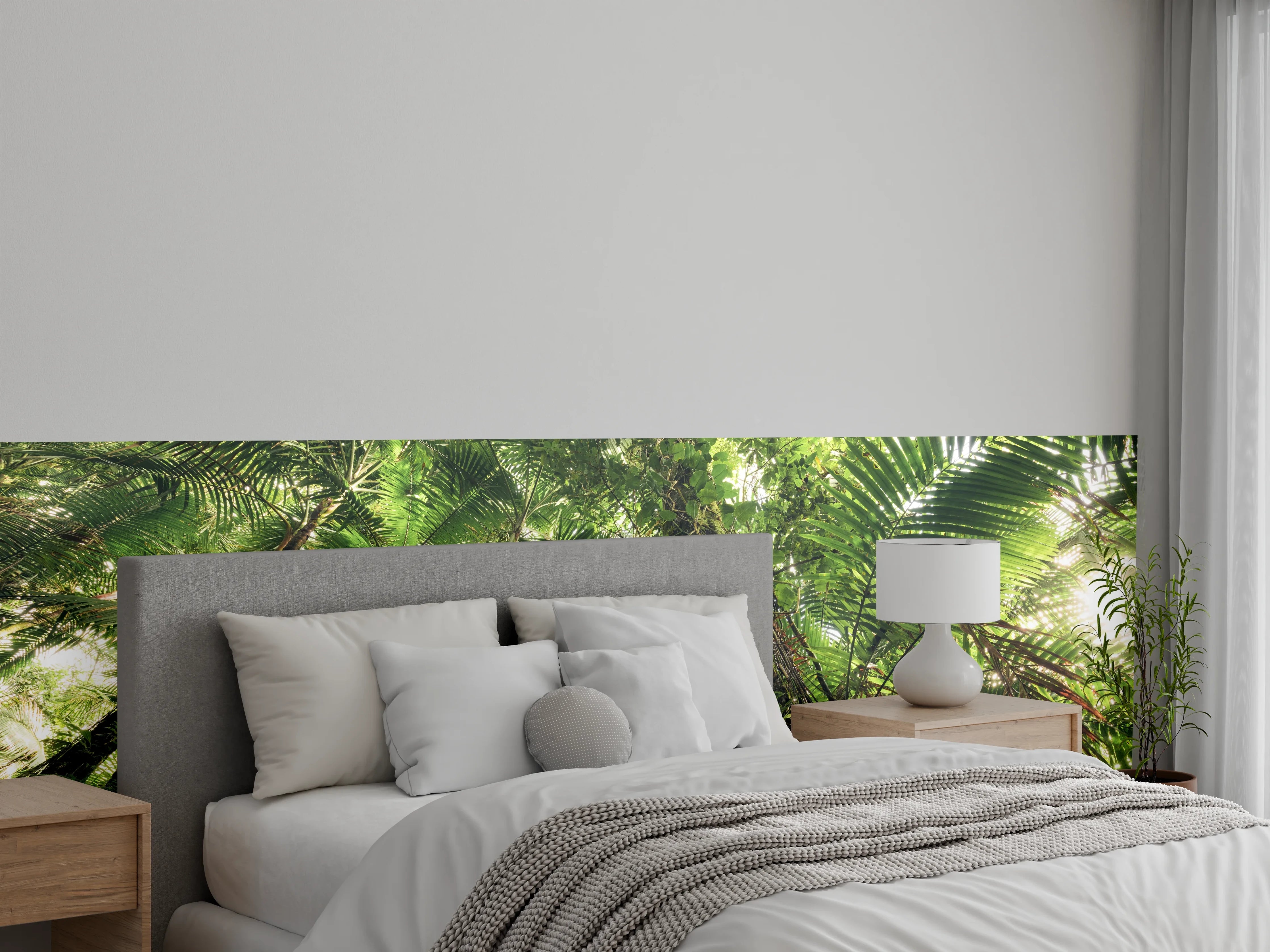 Wandverkleidung Schlafzimmer - Tropischer Dschungelblick – Natur pur