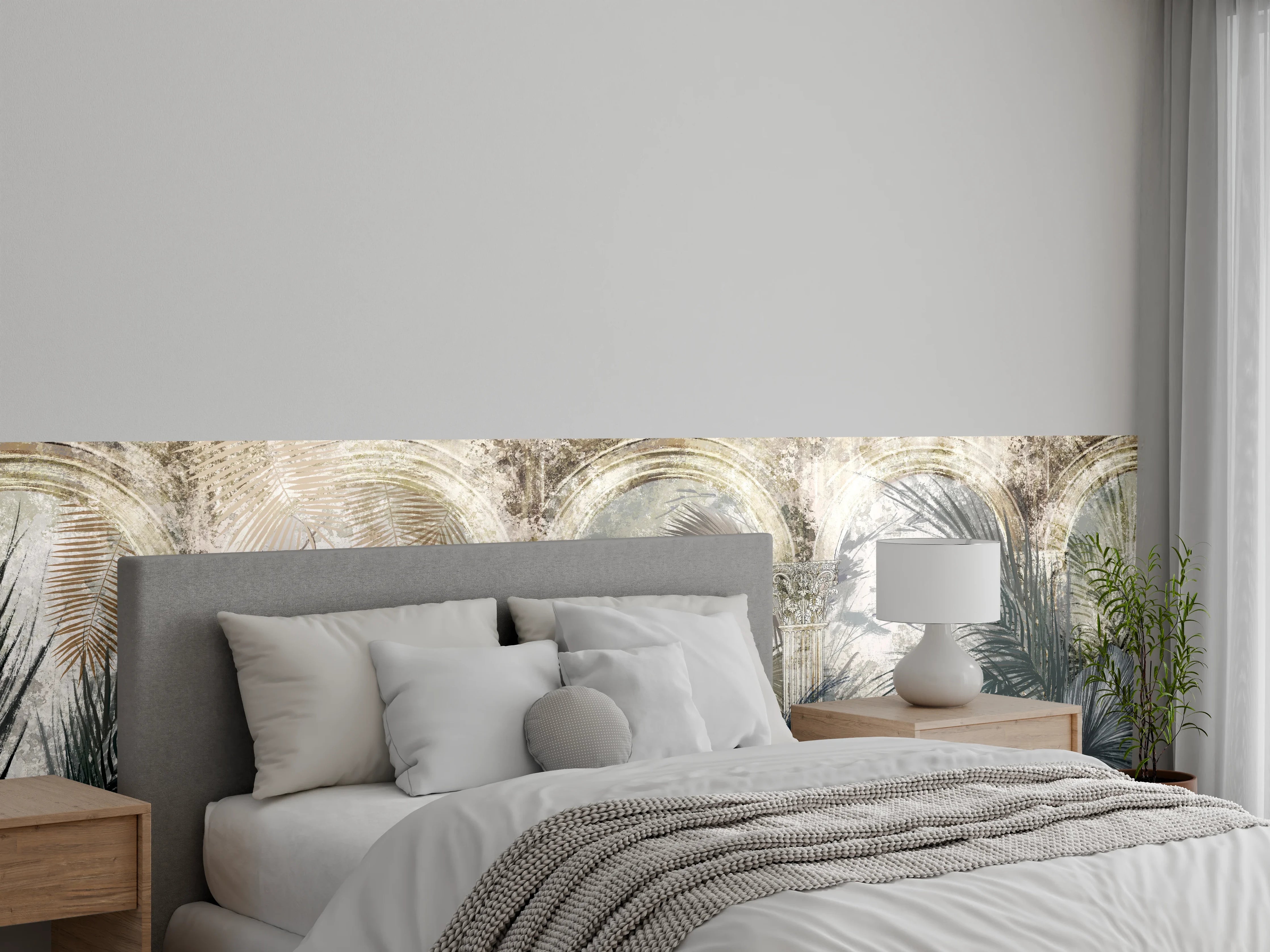 Wandverkleidung Schlafzimmer - Tropischer Wald - Zeichnung