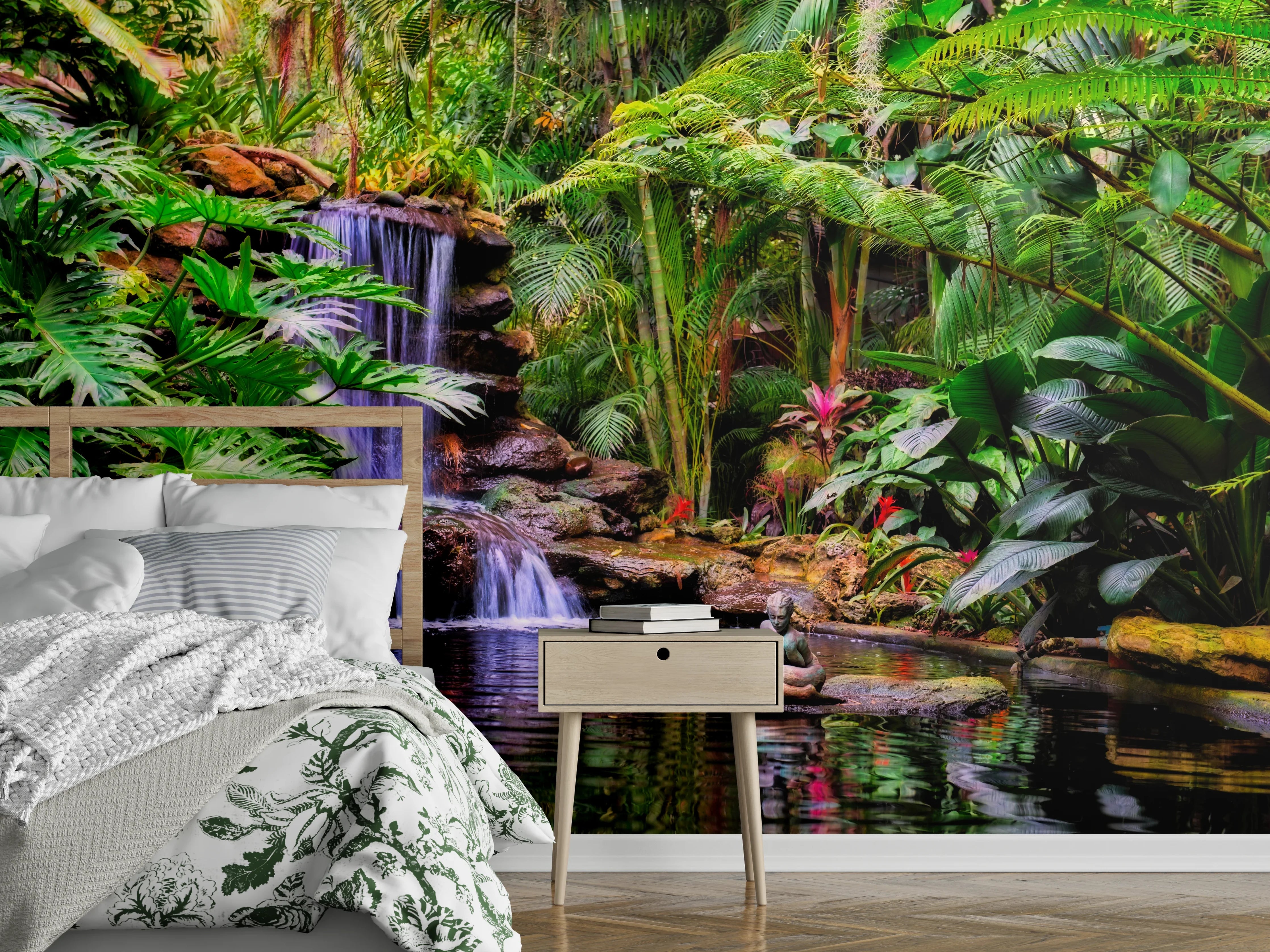 Wandverkleidung Schlafzimmer - Tropischer Wasserfall