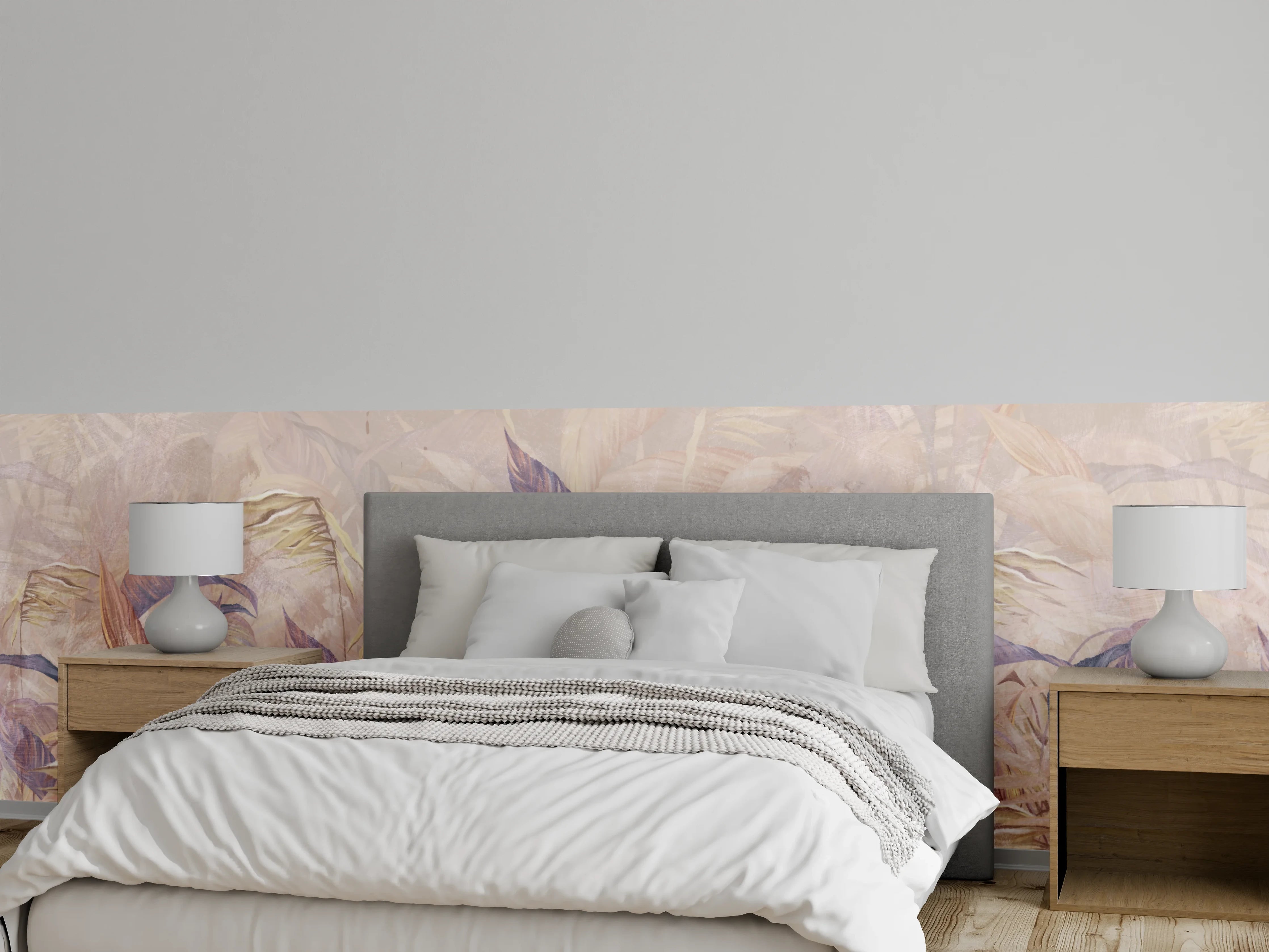 Wandverkleidung Schlafzimmer - Tropisches Blätter Design