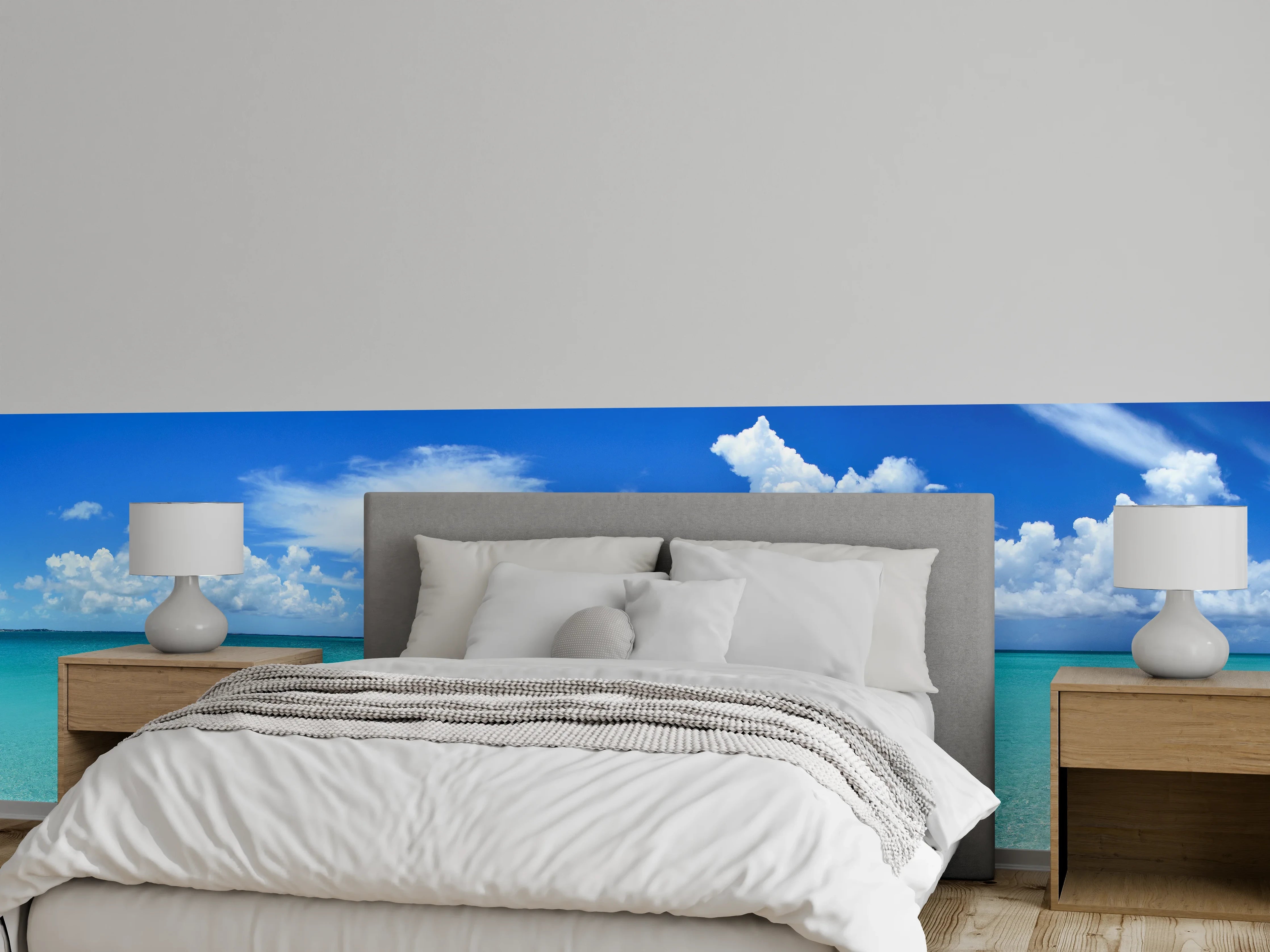 Wandverkleidung Schlafzimmer - Türkises Paradies am Meer