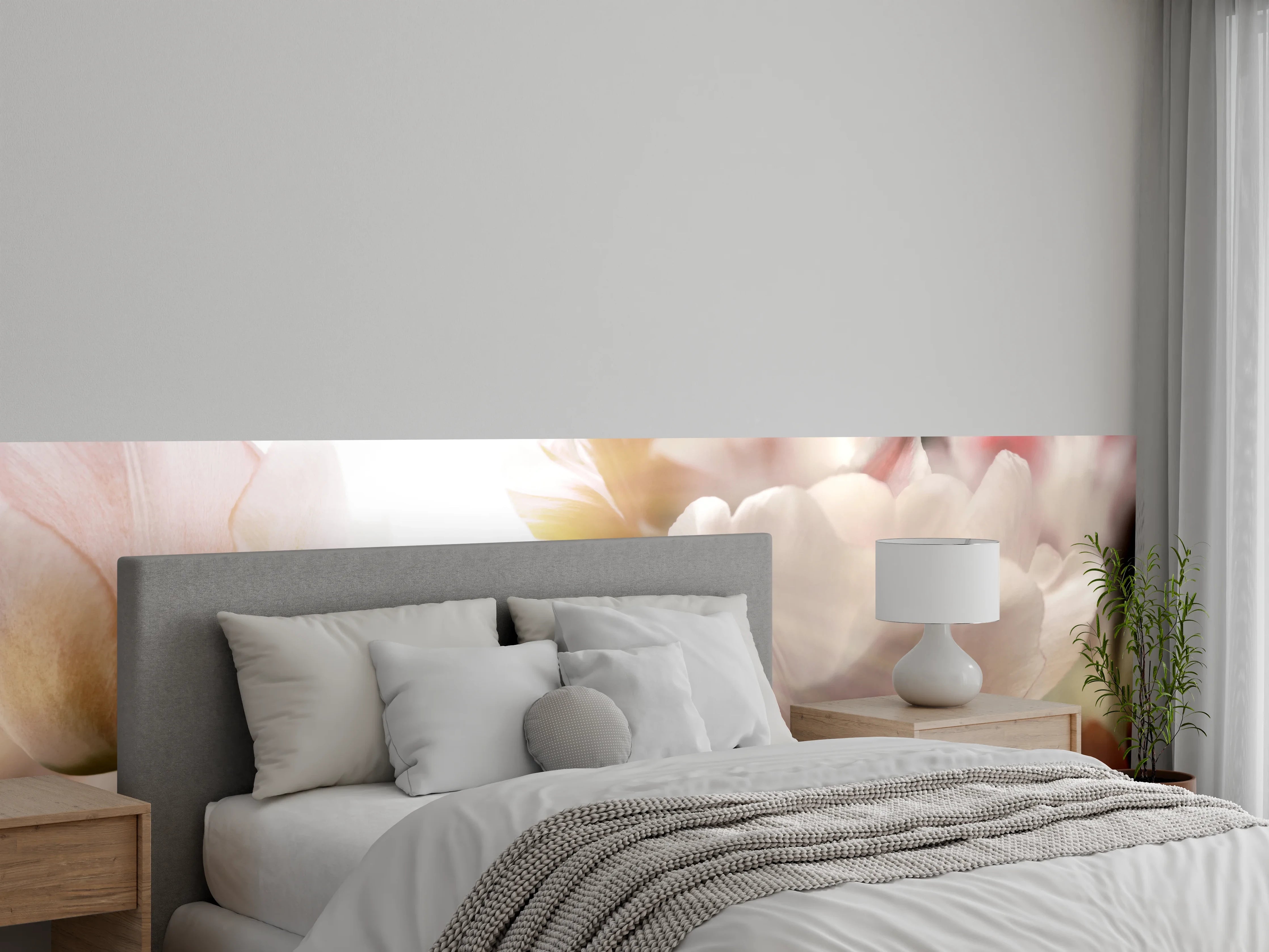 Wandverkleidung Schlafzimmer - Tulpen in Sonnenstrahlen