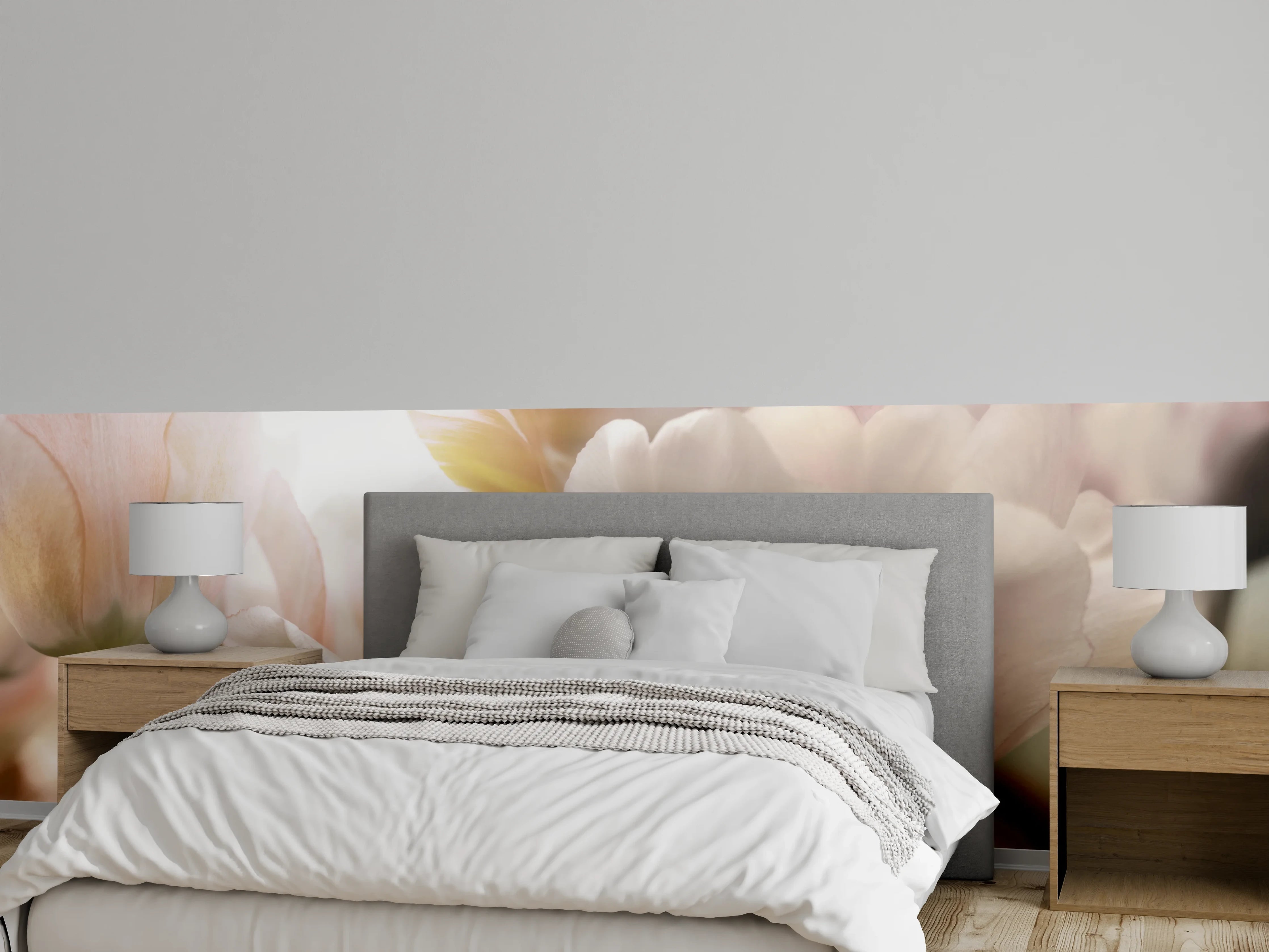 Wandverkleidung Schlafzimmer - Tulpen in Sonnenstrahlen