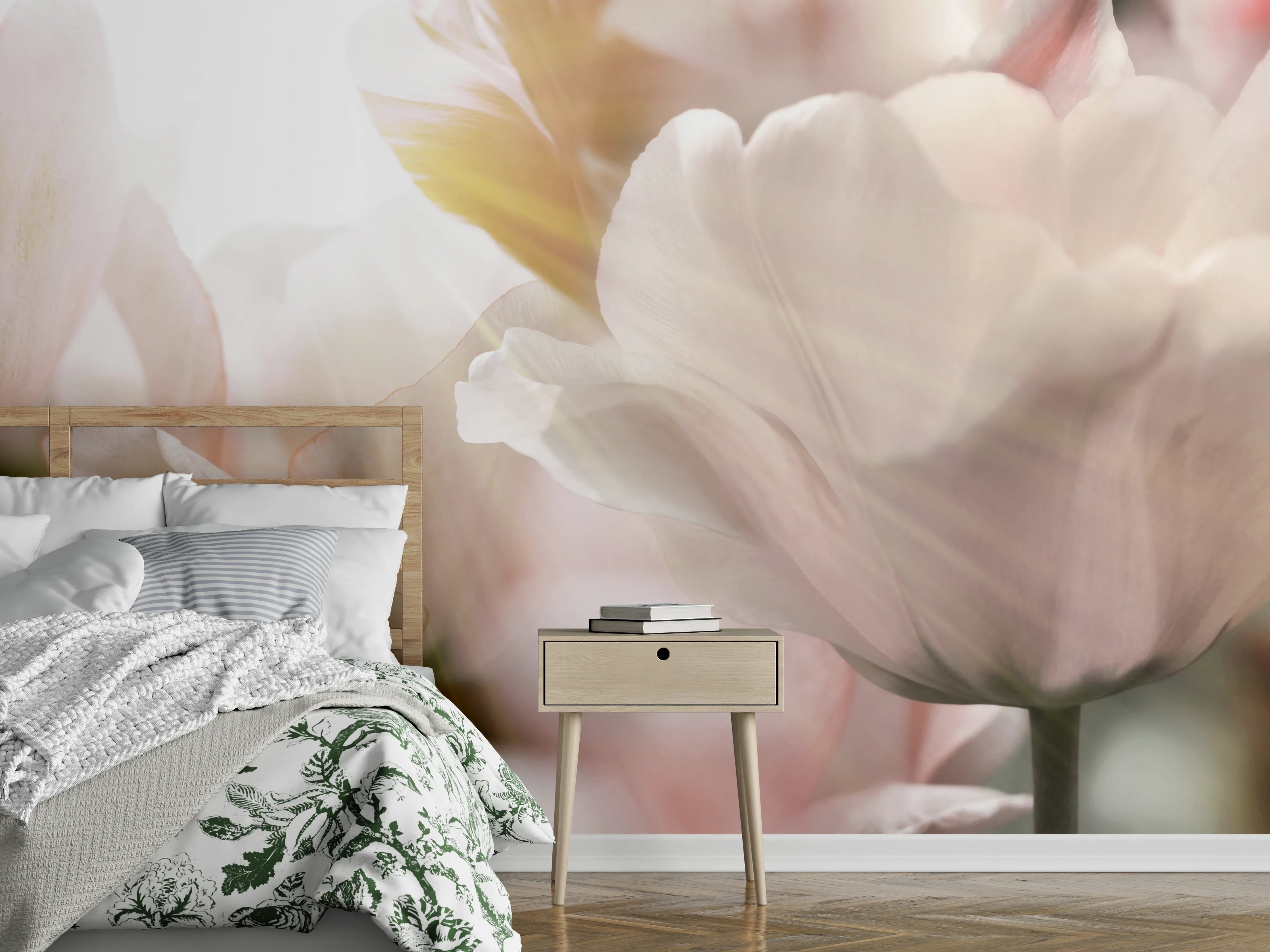 Wandverkleidung Schlafzimmer - Tulpen in Sonnenstrahlen