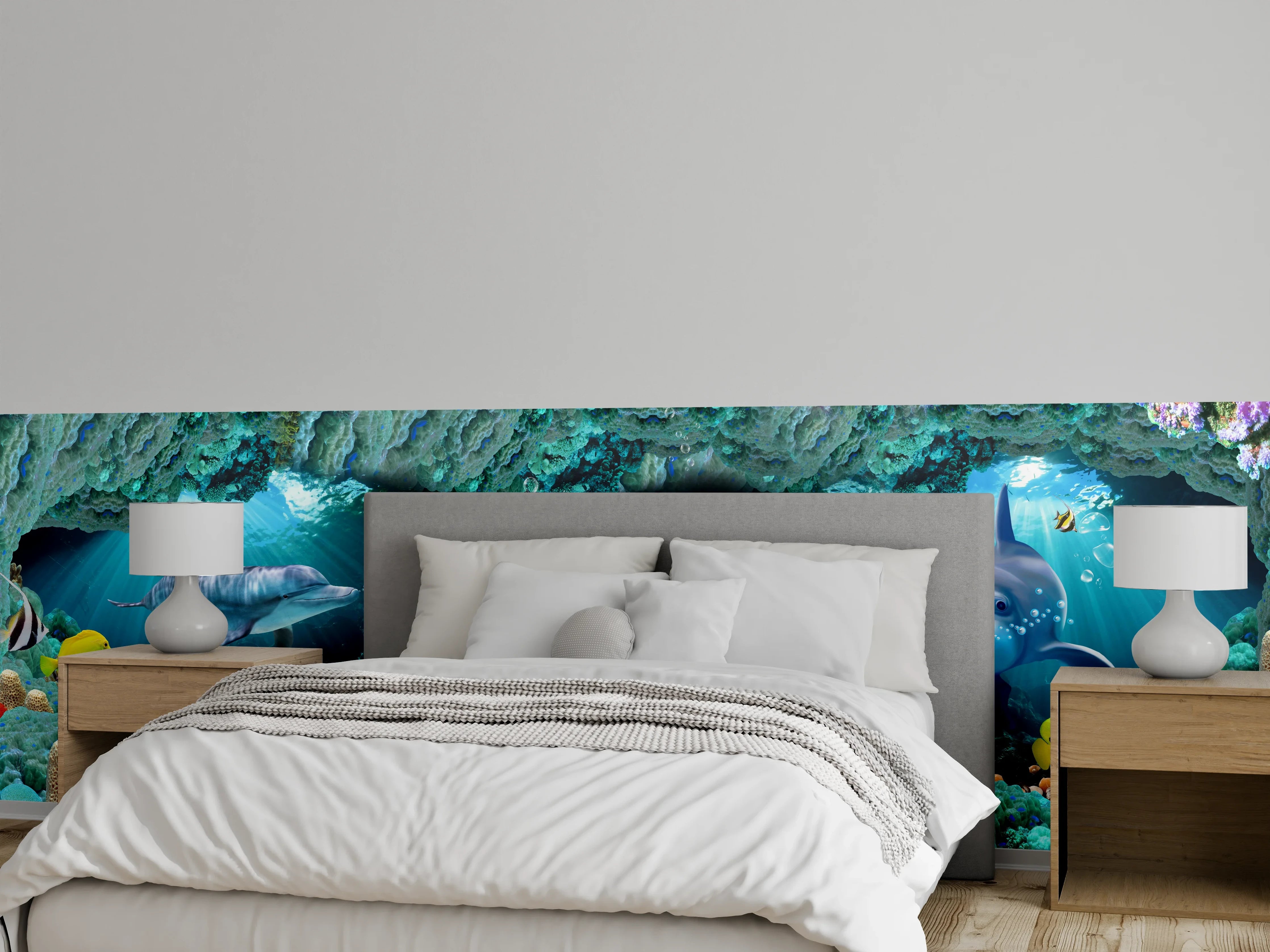 Wandverkleidung Schlafzimmer - Unterwasserwelt - Grafik