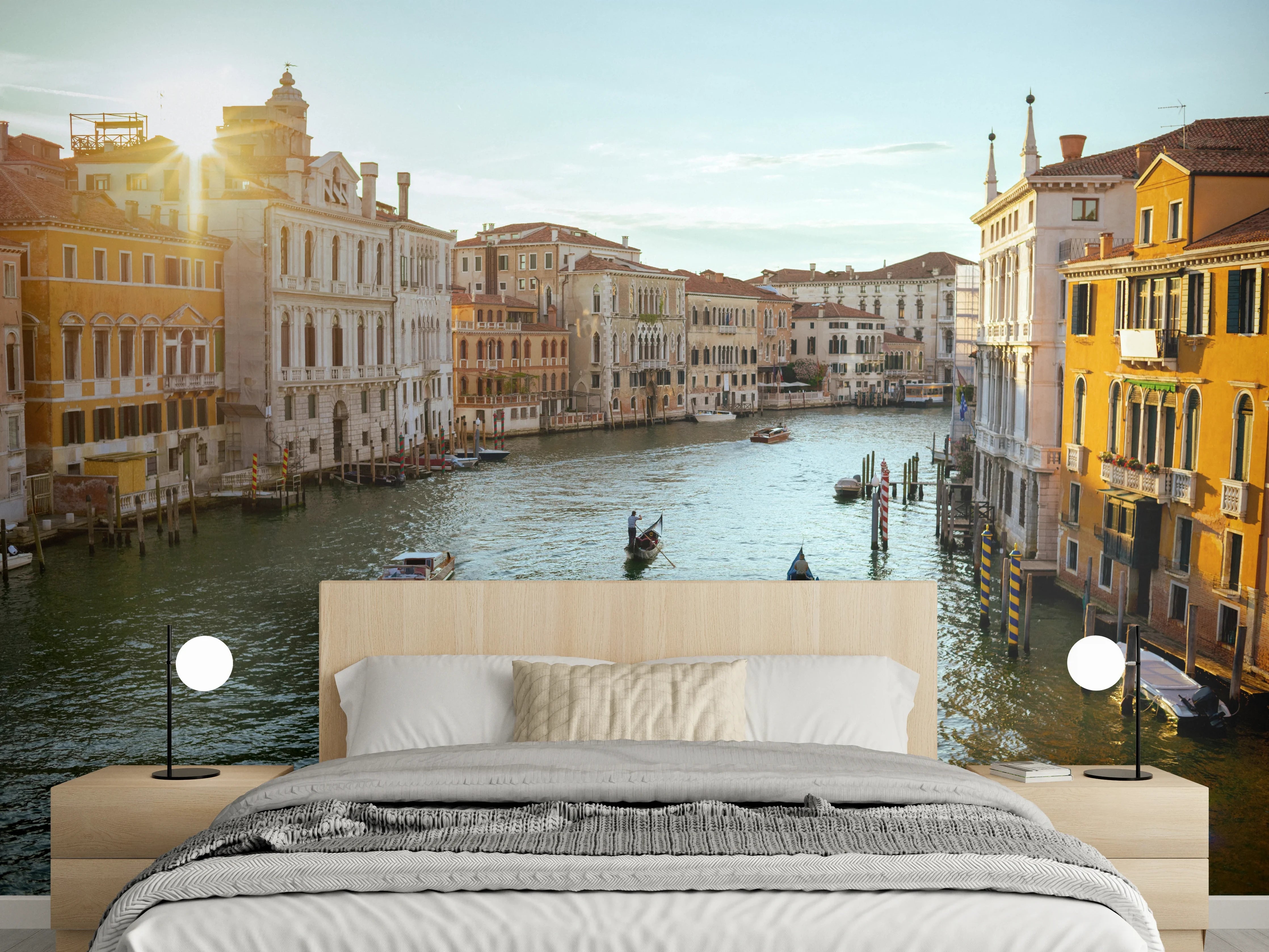 Wandverkleidung Schlafzimmer - Venedig Kanäle bei Sonnenuntergang